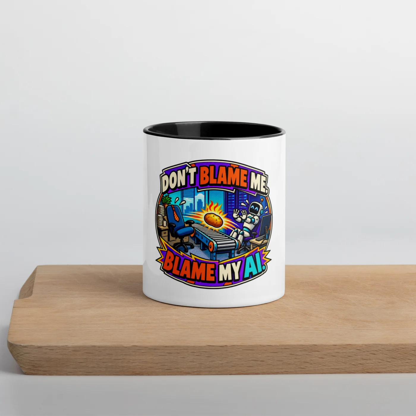 Don't Blame Me. Blame My AI. - Funny AI Color-Inside Mug, Design B