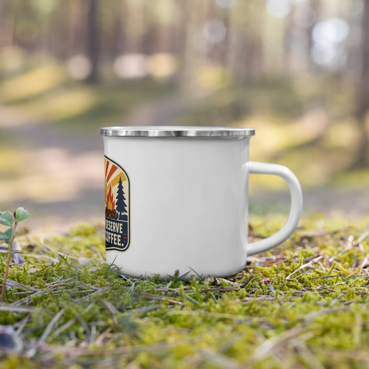 Enamel Camp Mug, Camp Coffee Robot, My AI Said I Deserve Another Coffee