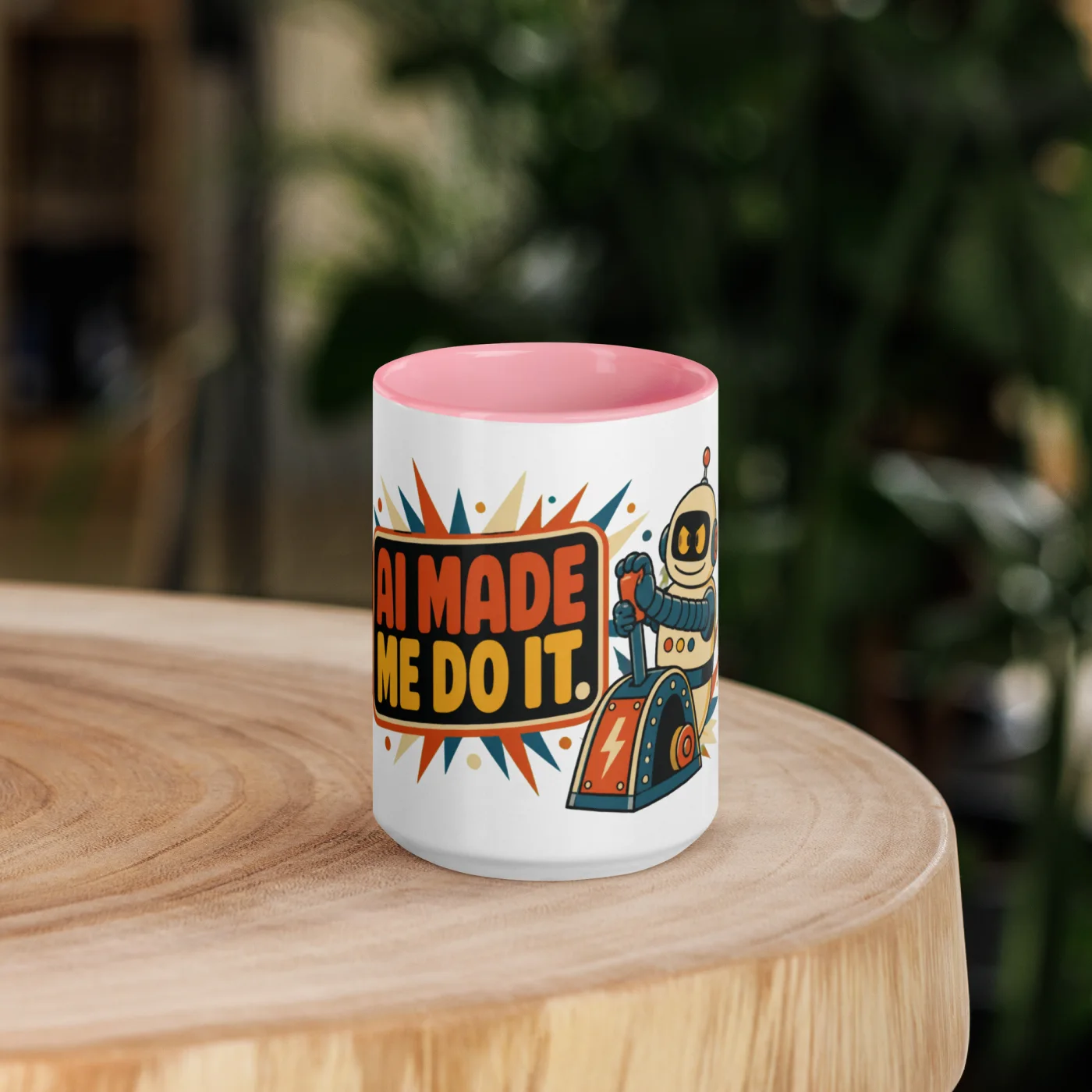 Color Inside Coffee Mug, Lever Robot: AI Made Me Do It