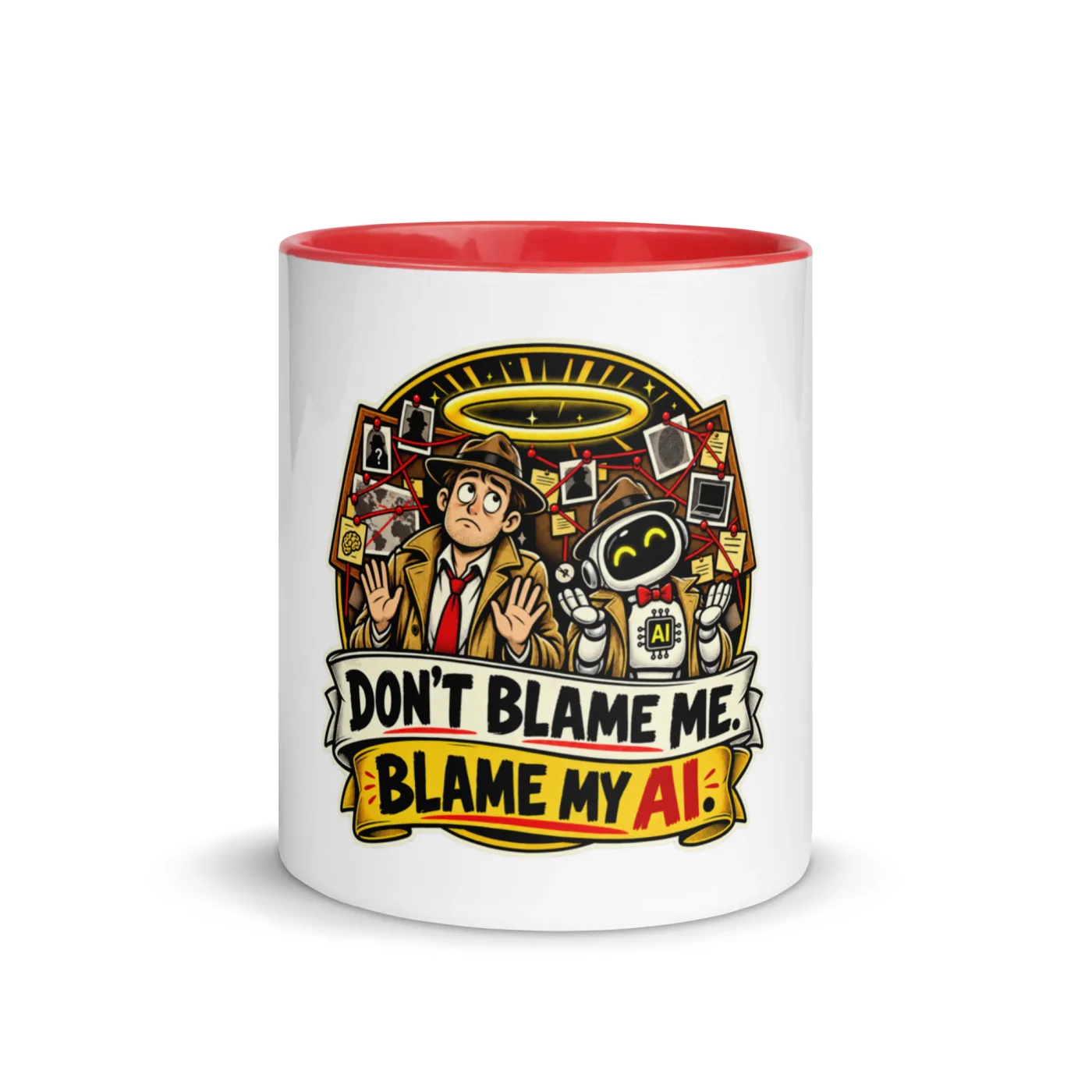 Don't Blame Me. Blame My AI. - Funny AI Color-Inside Mug, Design A