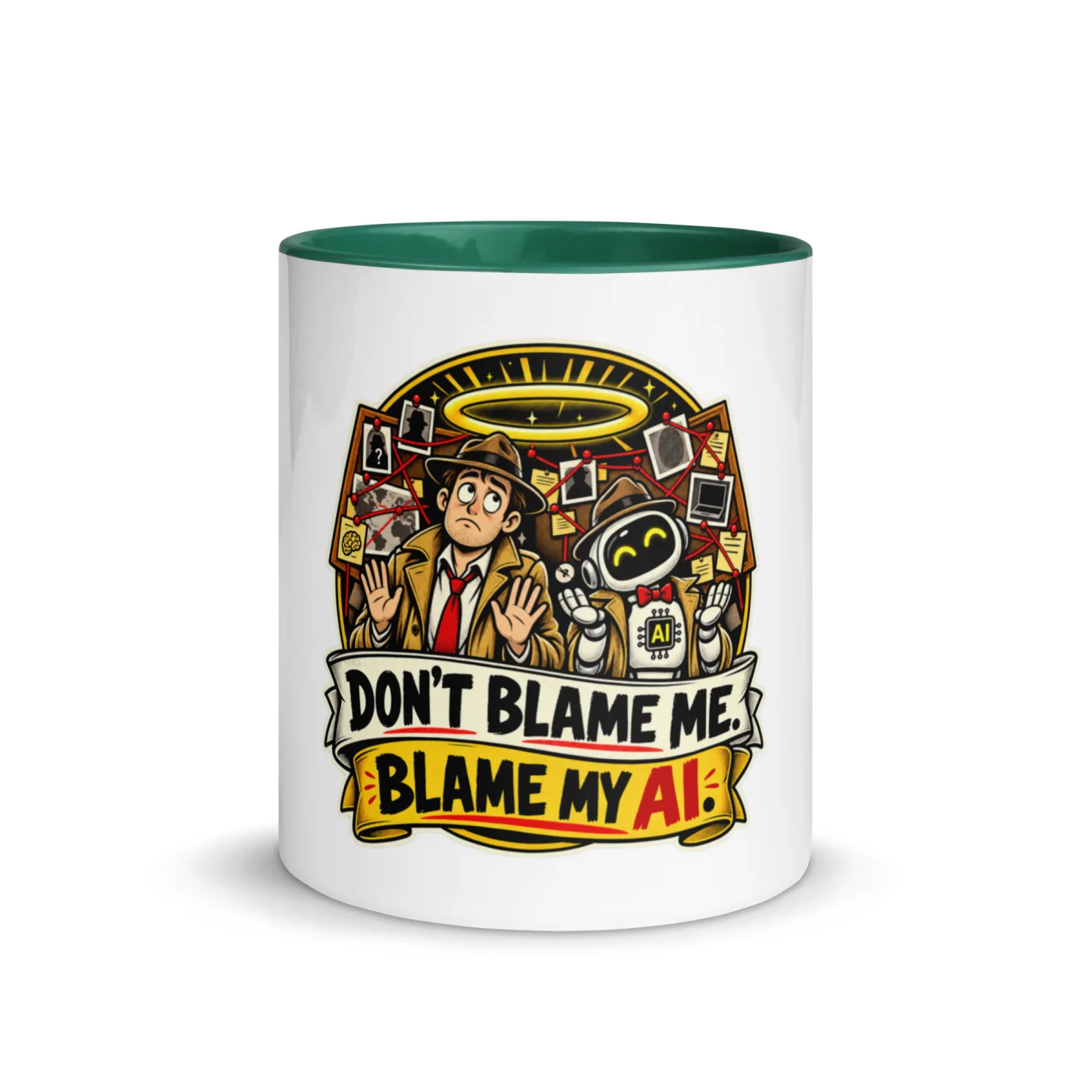 Don't Blame Me. Blame My AI. - Funny AI Color-Inside Mug, Design A
