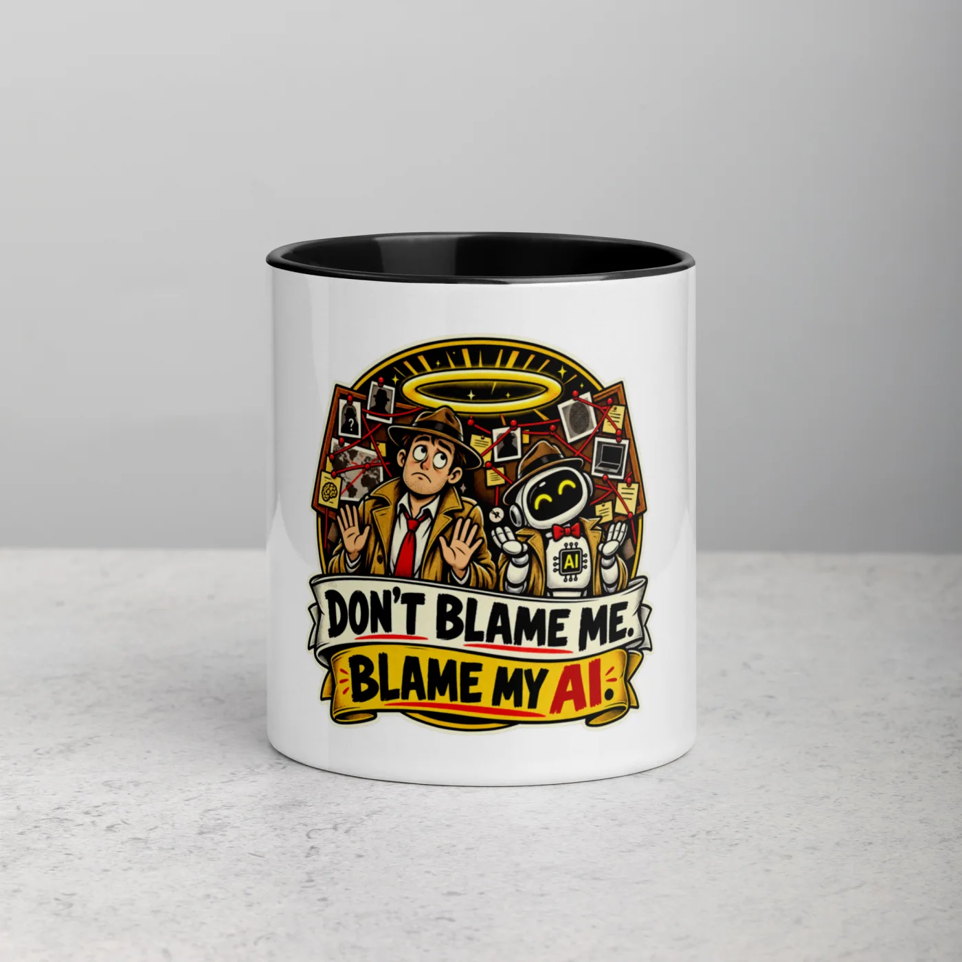 Don't Blame Me. Blame My AI. - Funny AI Color-Inside Mug, Design A