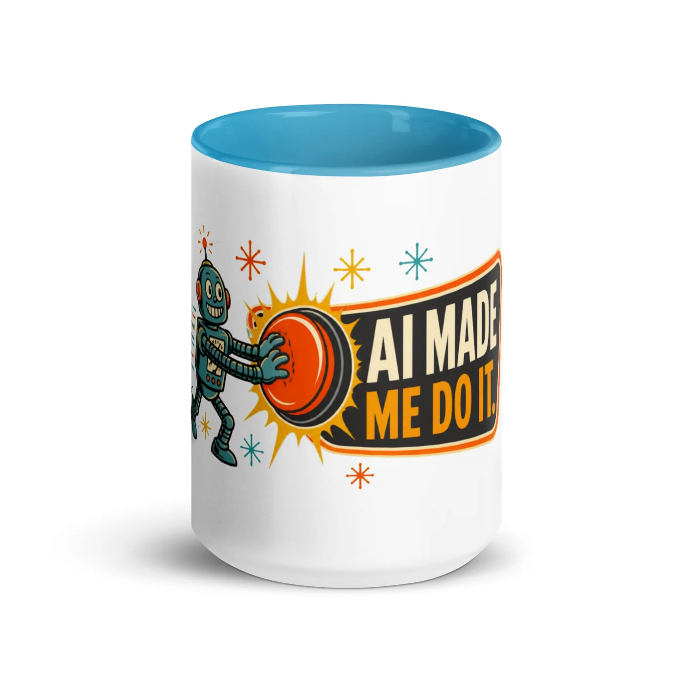 Color Inside Coffee Mug, Button Robot: AI Made Me Do It
