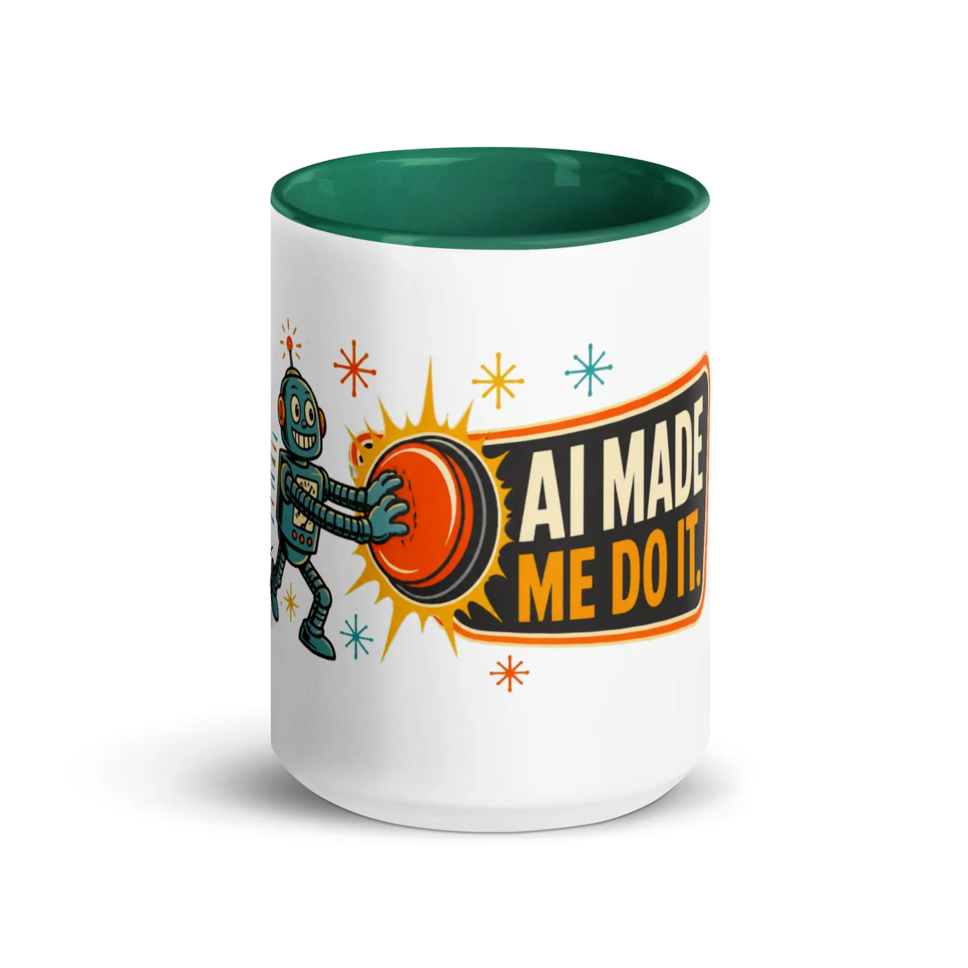 Color Inside Coffee Mug, Button Robot: AI Made Me Do It
