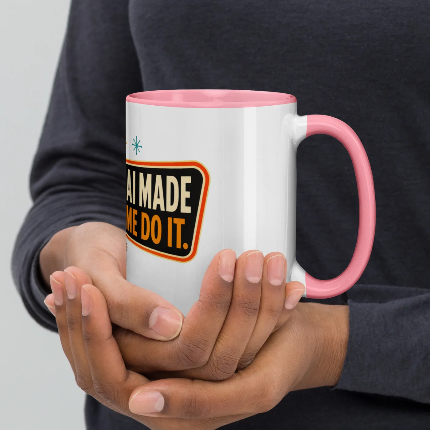 Color Inside Coffee Mug, Button Robot: AI Made Me Do It