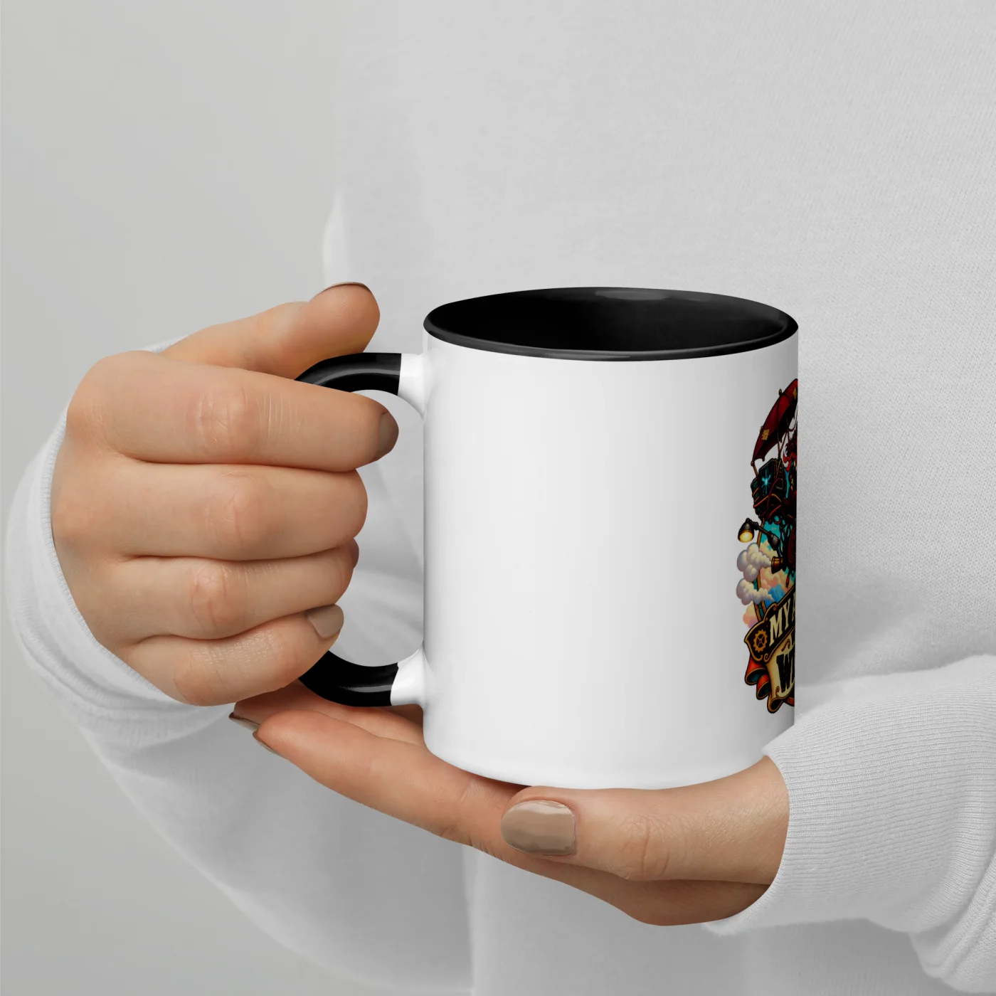 My AI Said We Can Wing It. - Funny AI Color-Inside Mug, Design B