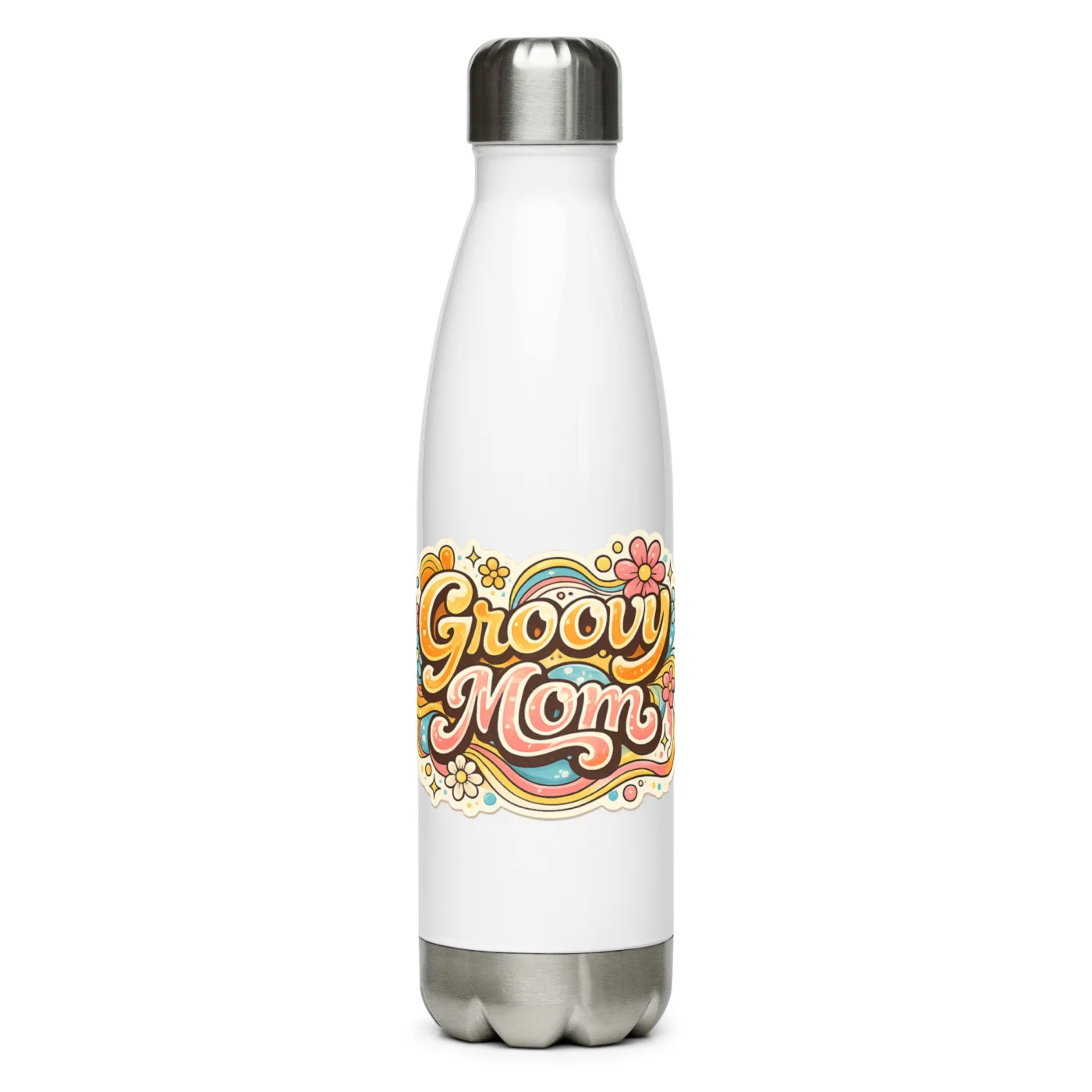 Groovy Mom Water Bottle, Retro Mom Tumbler, Mom Gift, Mother’s Day Gift, Cute Mom Bottle, Vintage Mom Gift, Insulated Bottle