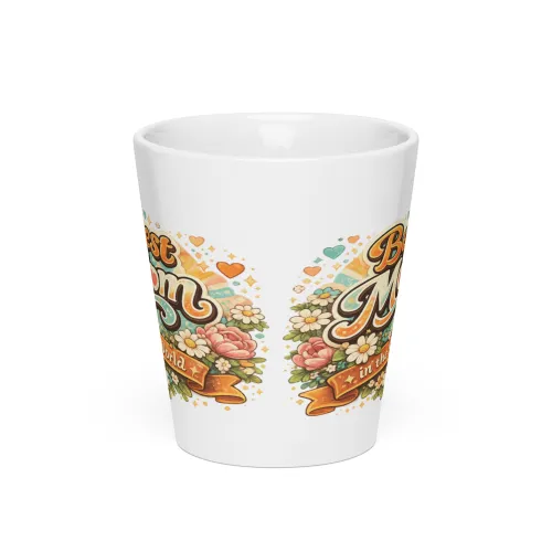 Best Mom in the World Mug, Retro Mom Mug Gift, Floral Mom Coffee Mug, Mother’s Day Gift, Vintage Mom Gift, Cute Mom Mug, Gift for Mom - 12 oz - White