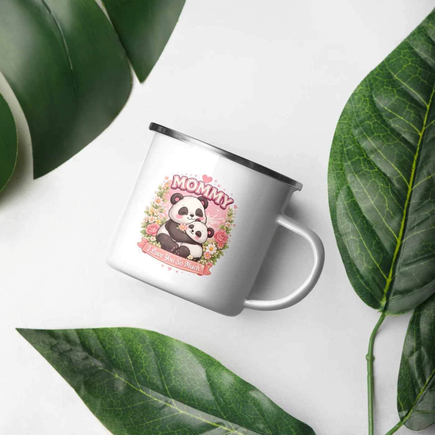 Mommy Panda Enamel Mug, Camping Mom Mug, Panda Camp Cup, Mother’s Day Gift, Cute Mom Gift, New Mom Gift, Outdoor Mug, Mama Mug