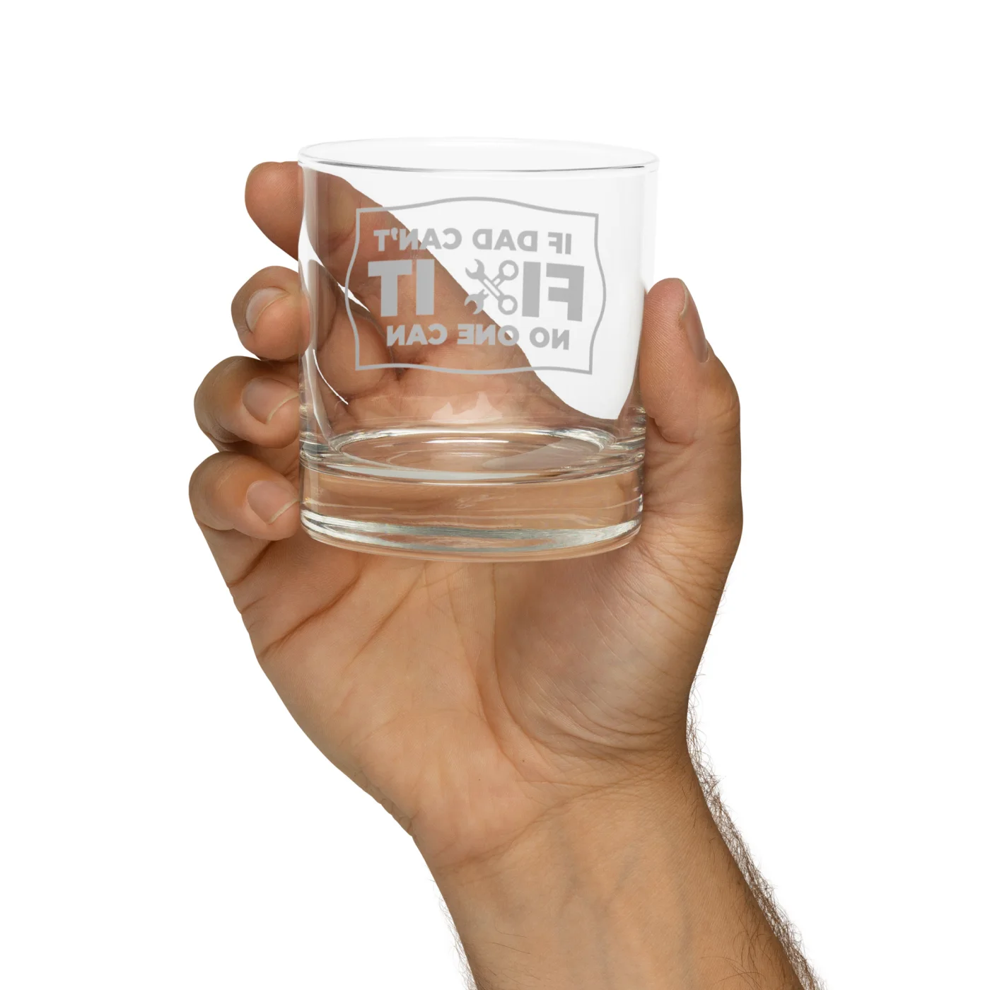 If Dad Can’t Fix It No One Can Whiskey Glass | Funny Dad Gift | Handyman Rocks Glass | Father’s Day Gift | Bourbon Glass | Gift for Him