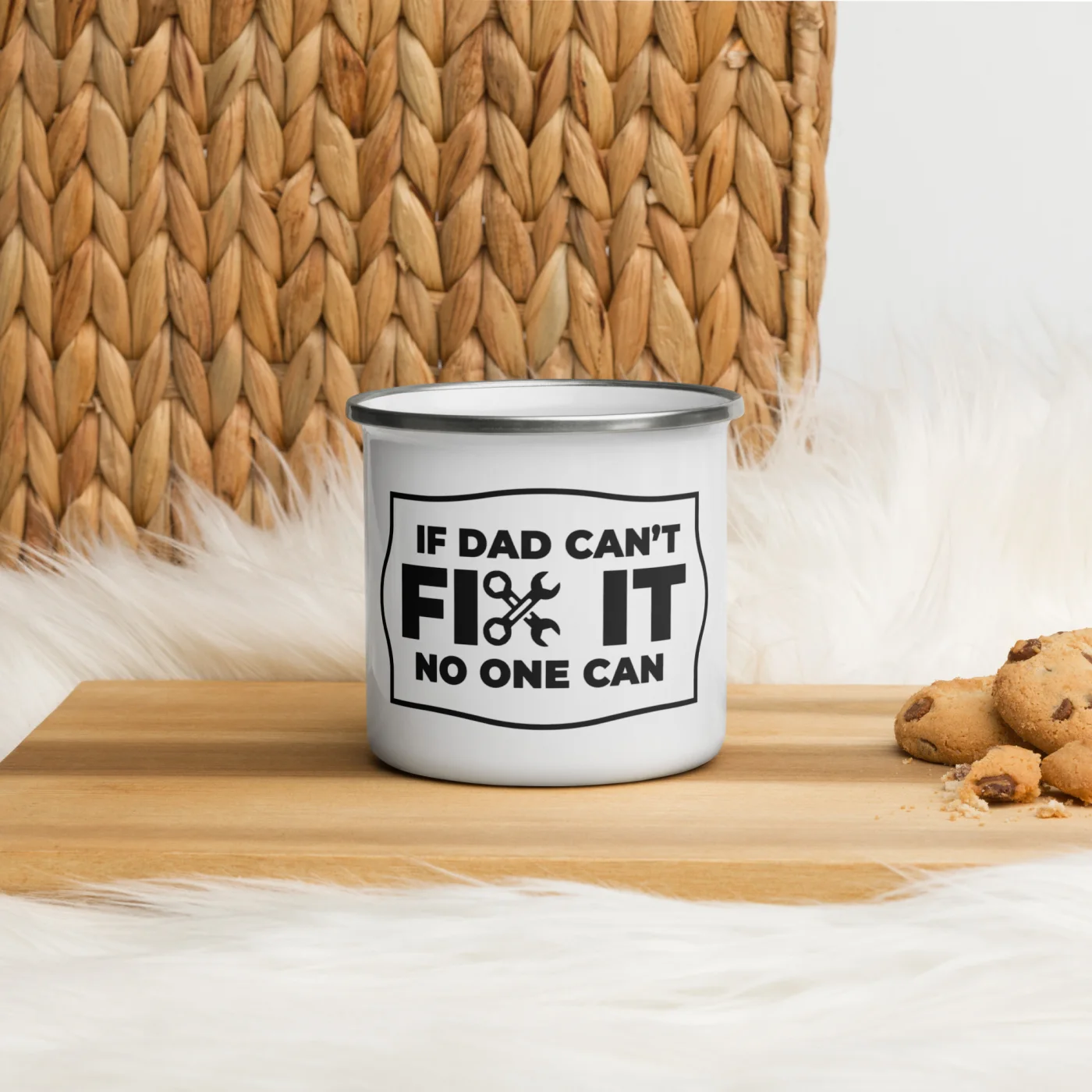 If Dad Can’t Fix It No One Can Enamel Mug | Funny Dad Camping Mug | Father’s Day Gift | Handyman Mug | Gift for Him | Camp Coffee Mug