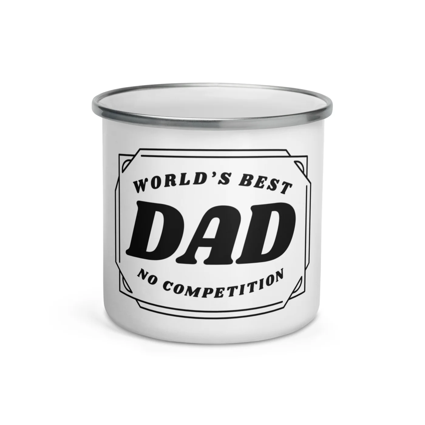 World's Best Dad No Competition Enamel Camping Mug, Father's Day Gift