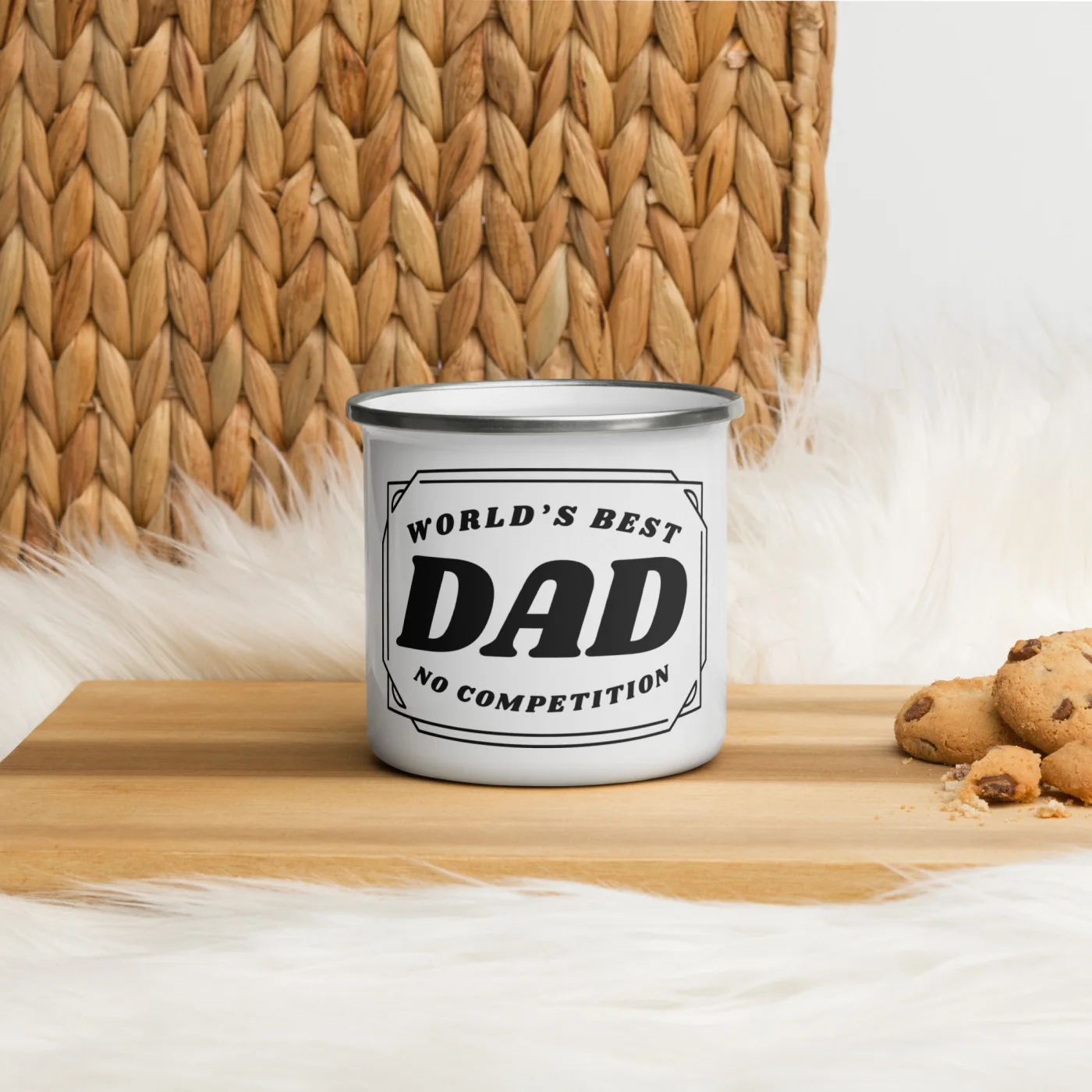 World's Best Dad No Competition Enamel Camping Mug, Father's Day Gift