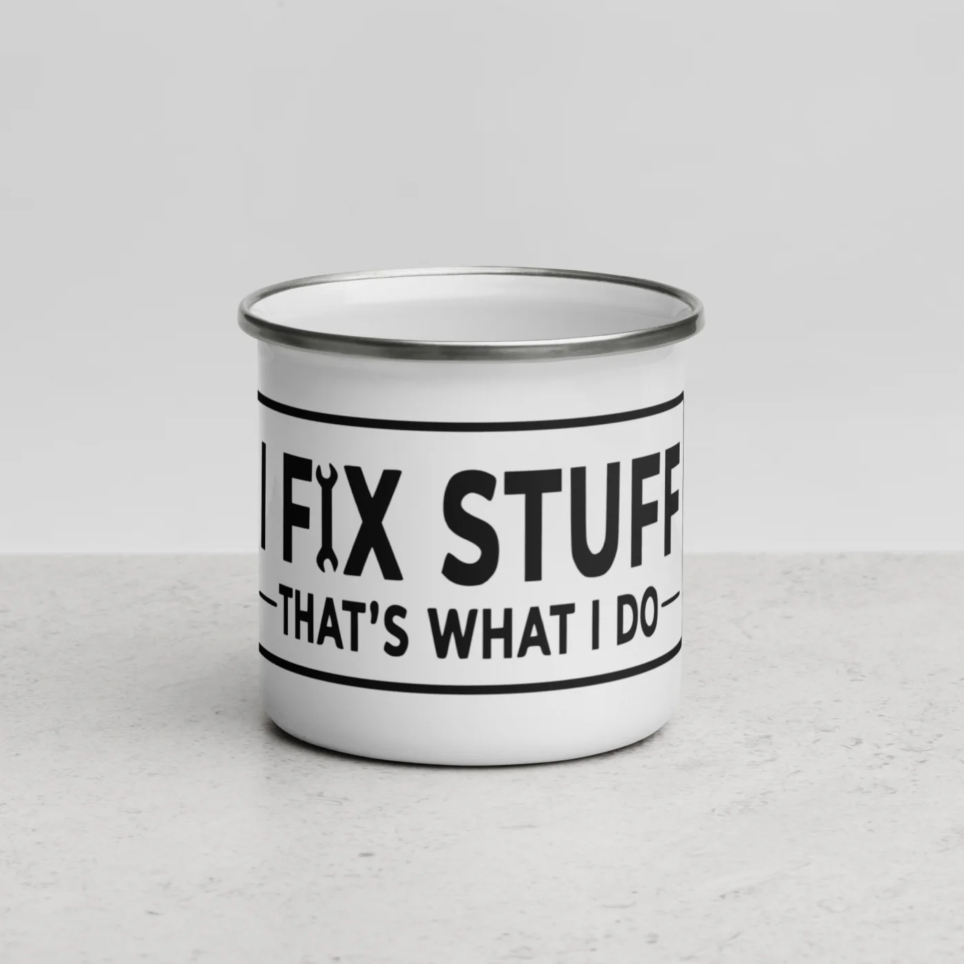I Fix Stuff Enamel Mug | Funny Dad Camping Mug | Handyman Mug | Mechanic Gift | Camp Coffee Mug | Gift for Him | Outdoor Mug