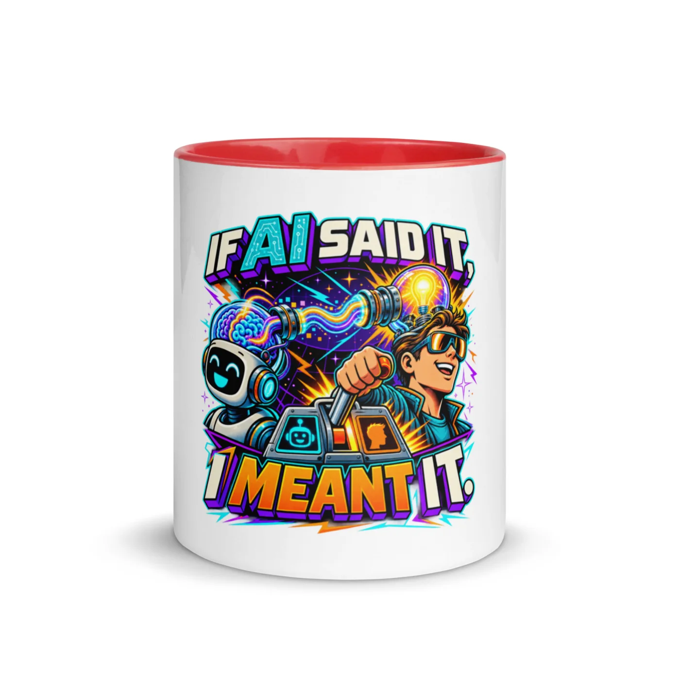If AI Said It, I Meant It. - Funny AI Color-Inside Mug, Design B