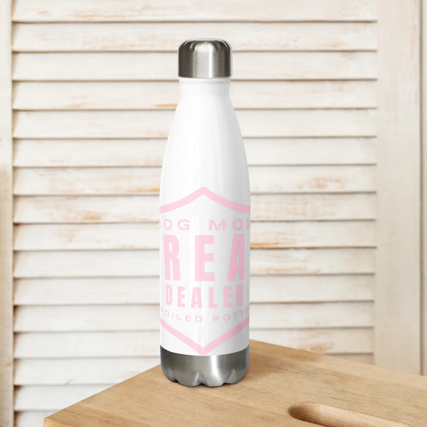 Dog Mom Treat Dealer Water Bottle, Spoiled Rotten 32 oz Stainless Steel