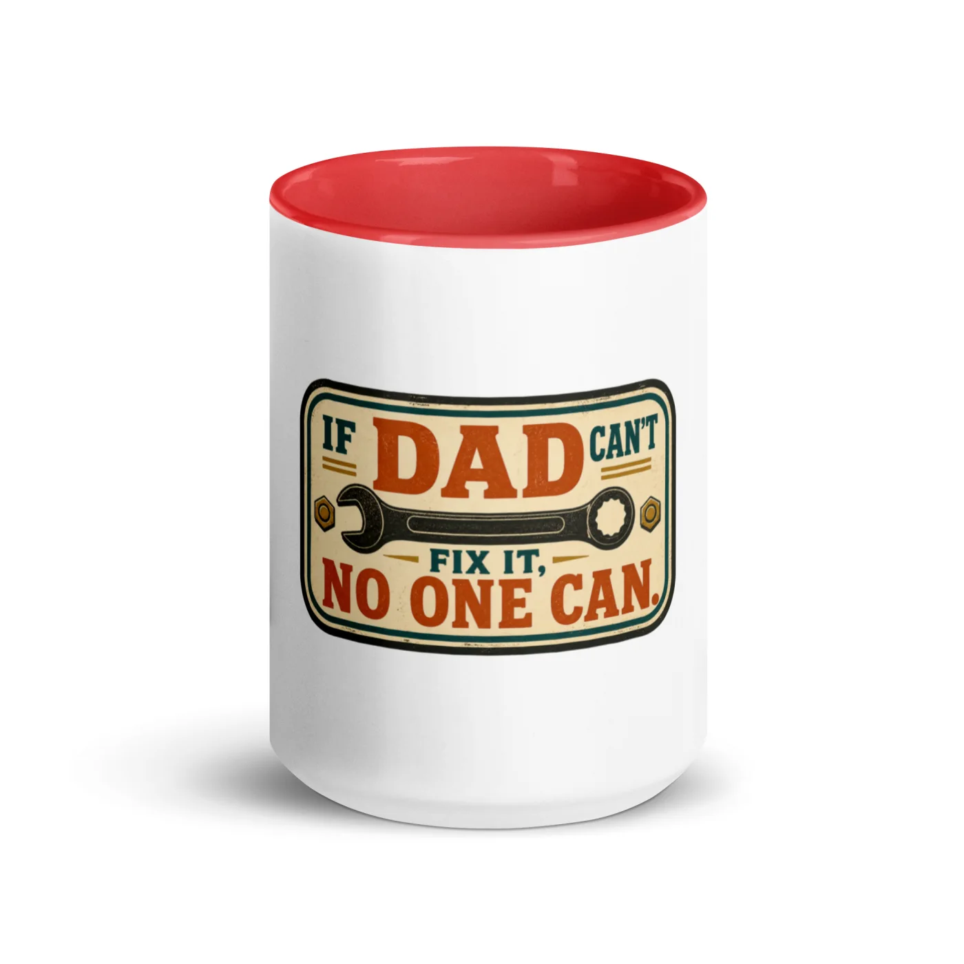 Color Inside Coffee Mug, If Dad Can't Fix It, No One Can, Workshop Stamp