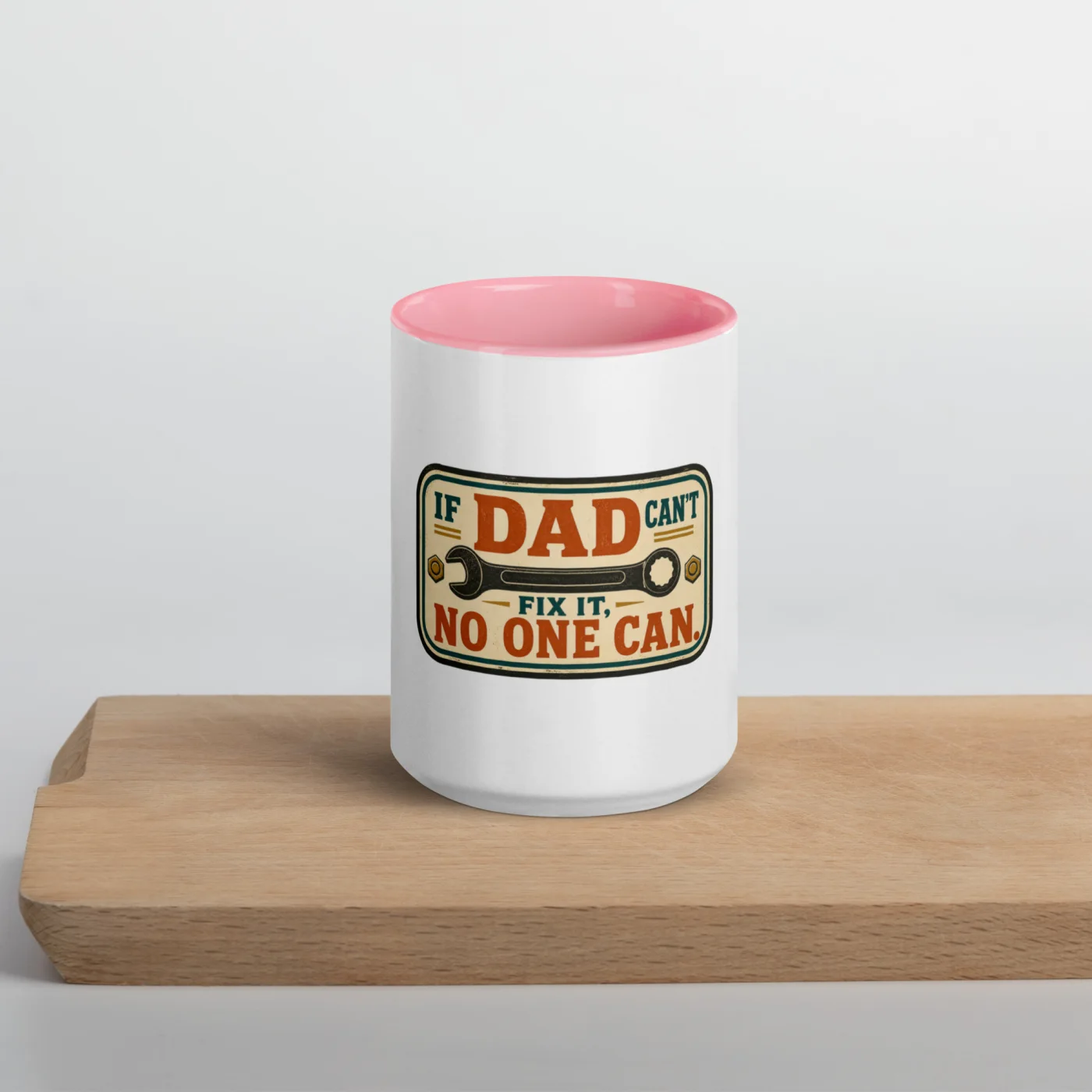 Color Inside Coffee Mug, If Dad Can't Fix It, No One Can, Workshop Stamp