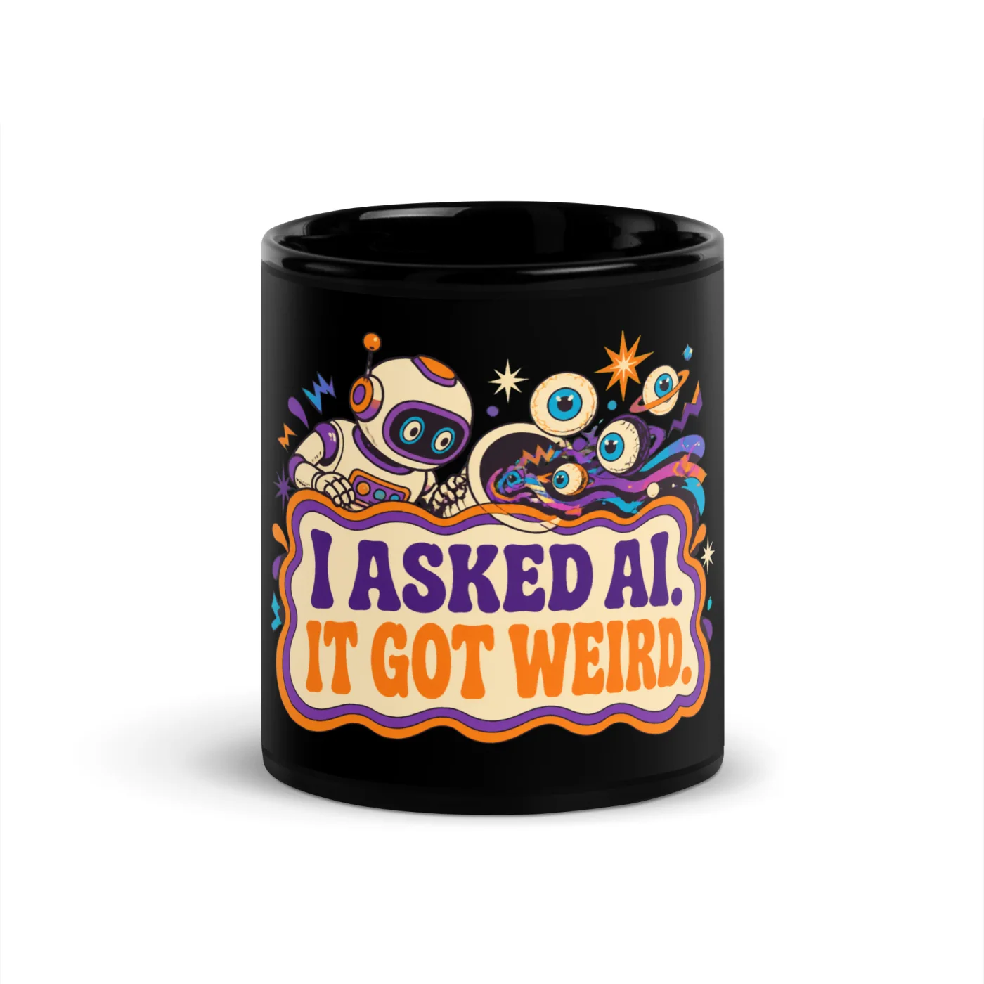 Black Coffee Mug, Portal Robot: I Asked AI It Got Weird