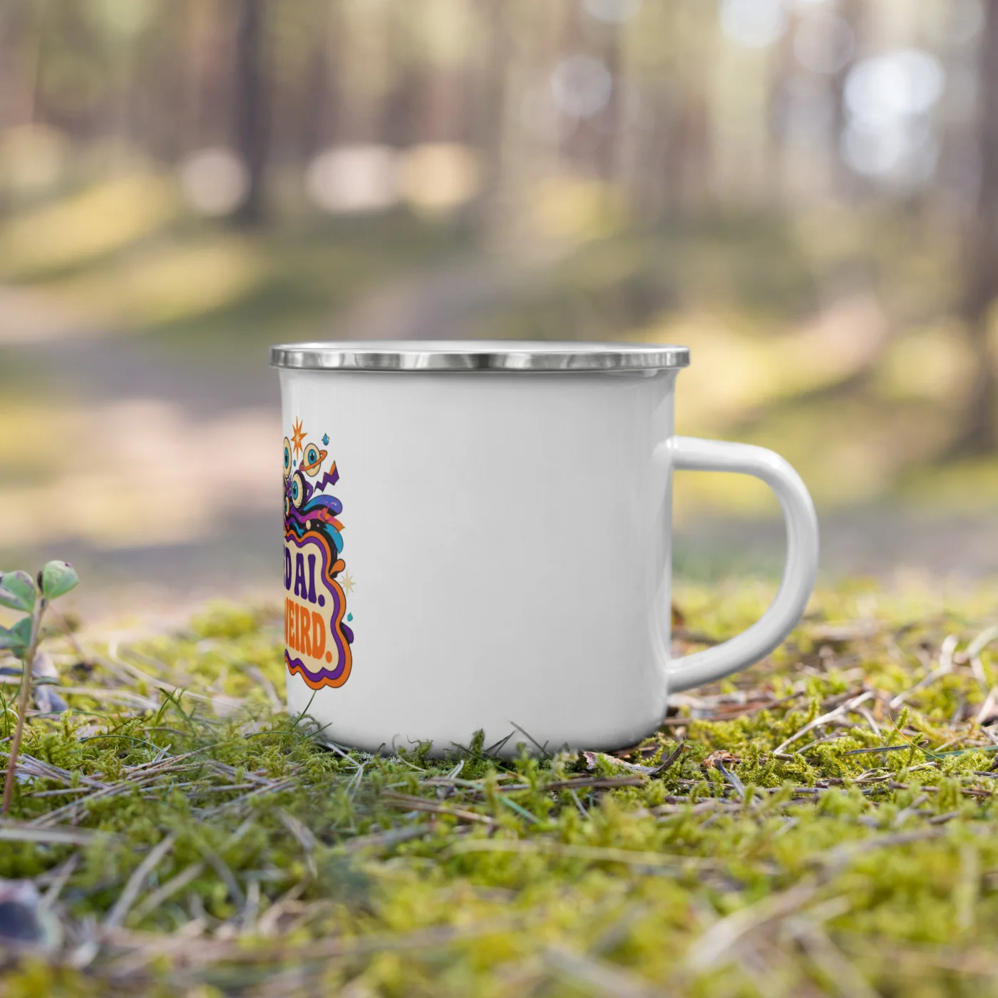 Enamel Camp Mug, Portal Robot: I Asked AI It Got Weird