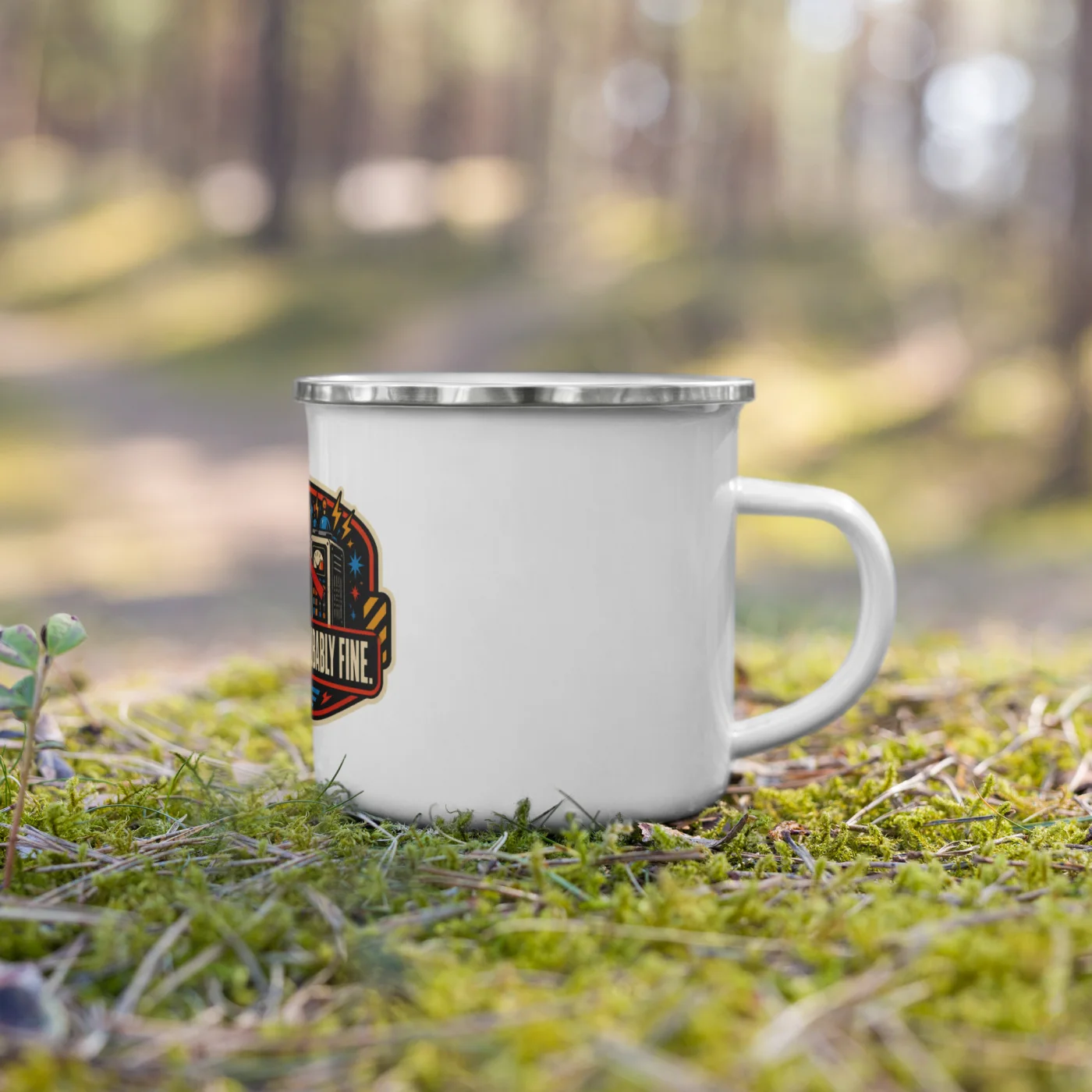 Enamel Camp Mug, Repair Robot: AI Said It's Probably Fine
