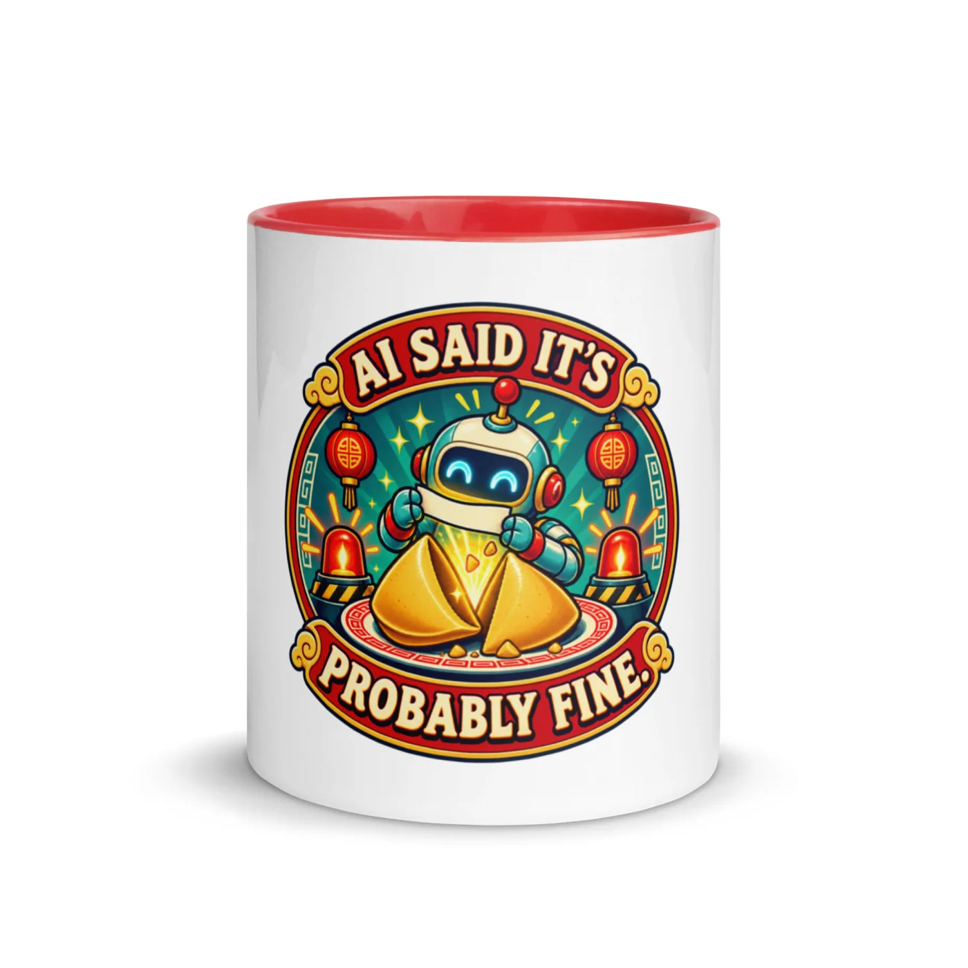 AI Said It's Probably Fine. - Funny AI Color-Inside Mug, Design A
