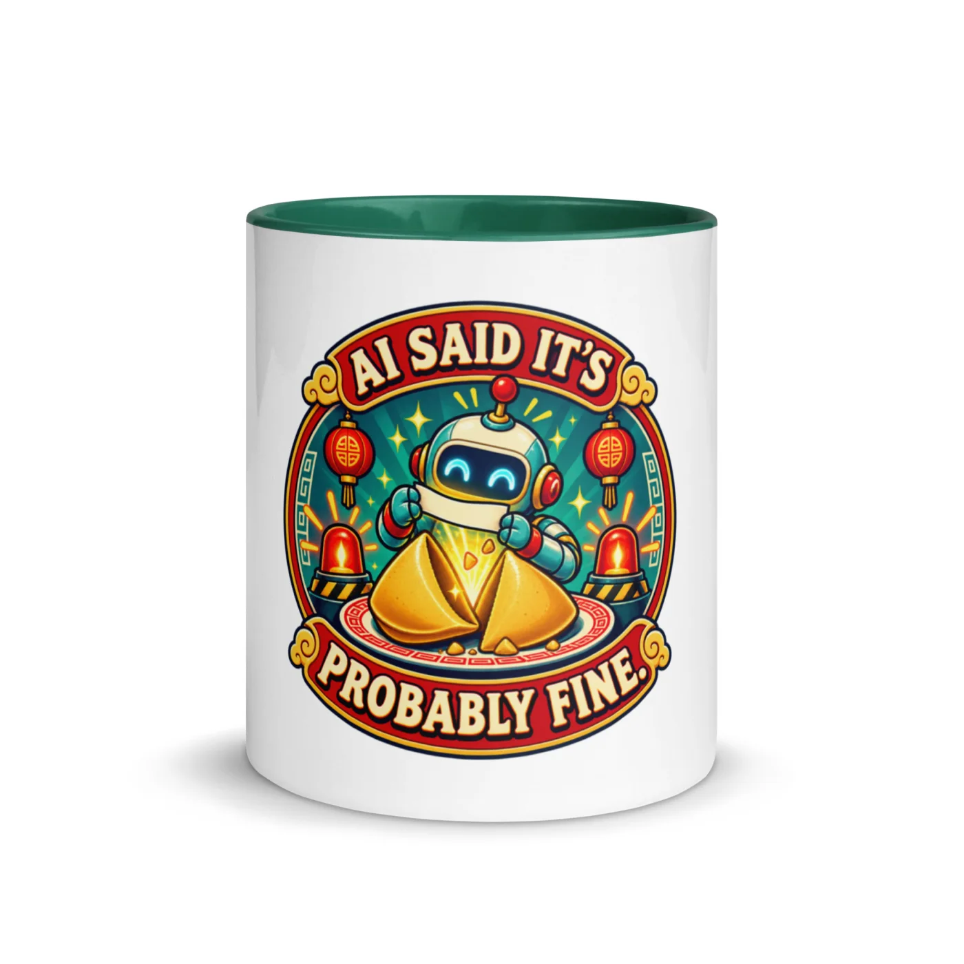 AI Said It's Probably Fine. - Funny AI Color-Inside Mug, Design A
