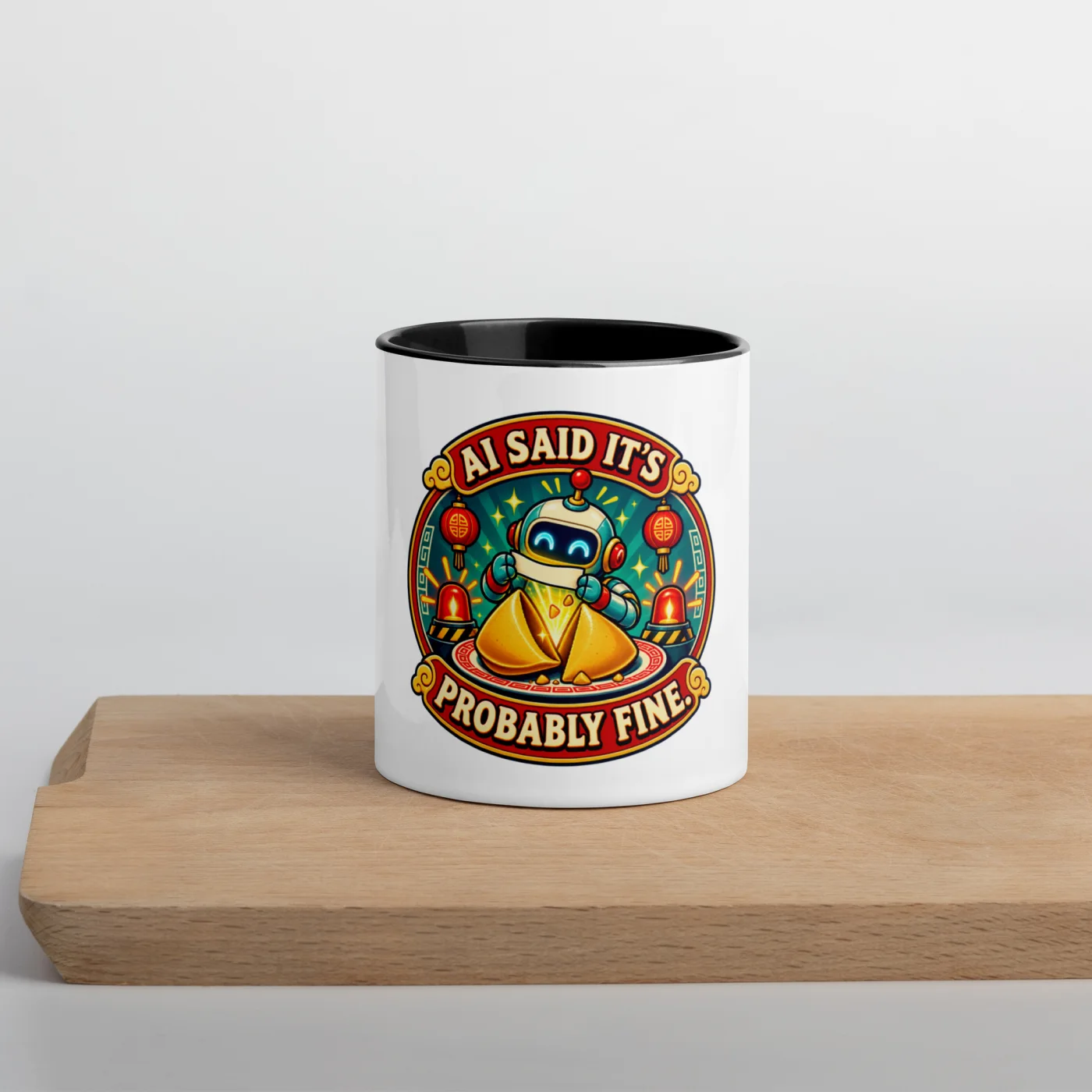 AI Said It's Probably Fine. - Funny AI Color-Inside Mug, Design A