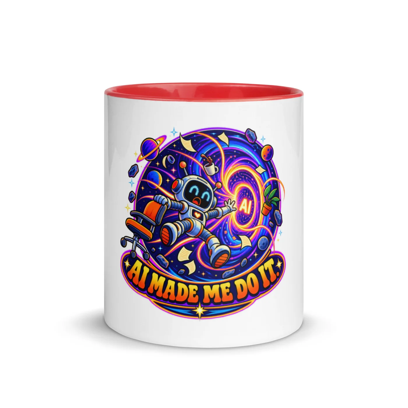 AI Made Me Do It. - Funny AI Color-Inside Mug, Design B