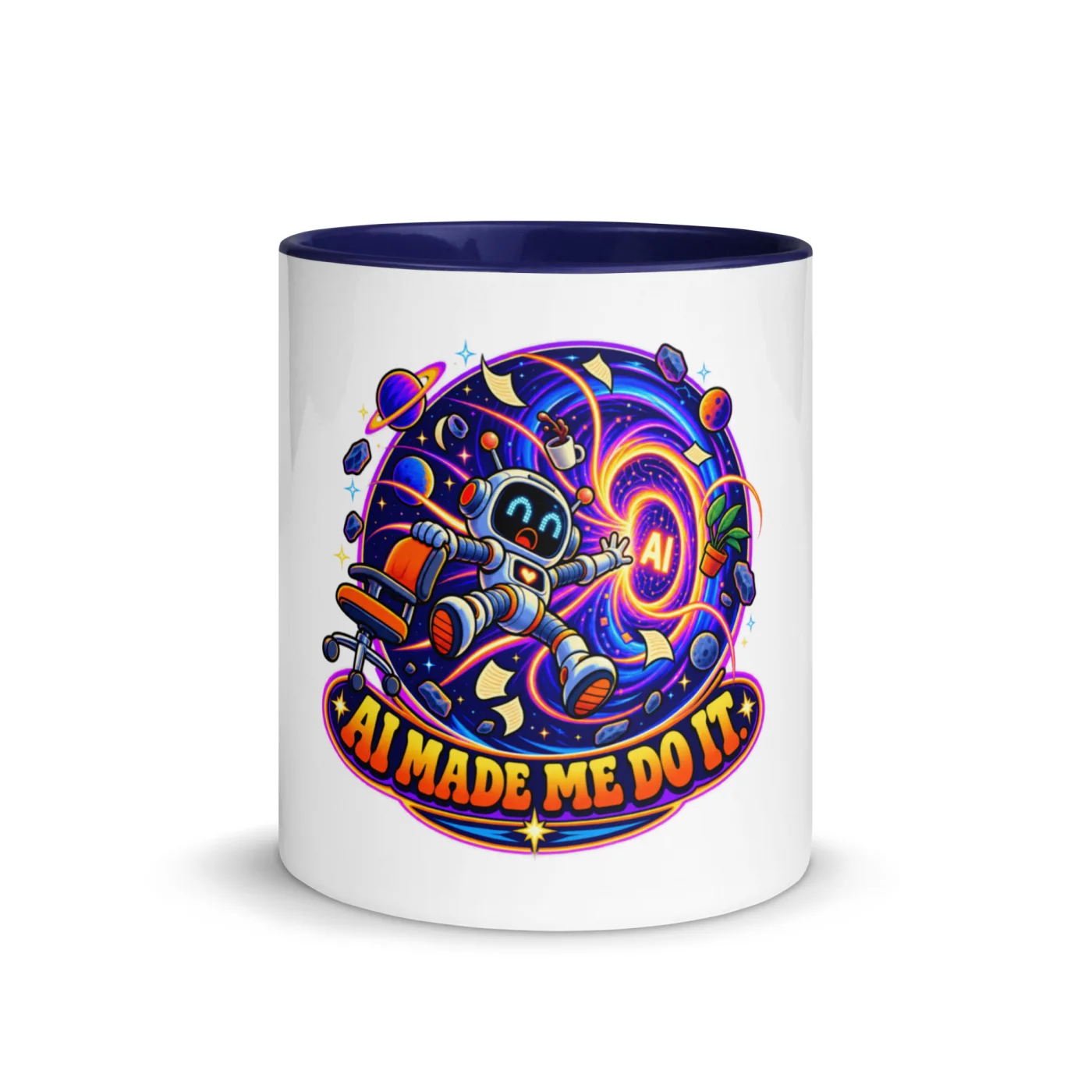 AI Made Me Do It. - Funny AI Color-Inside Mug, Design B