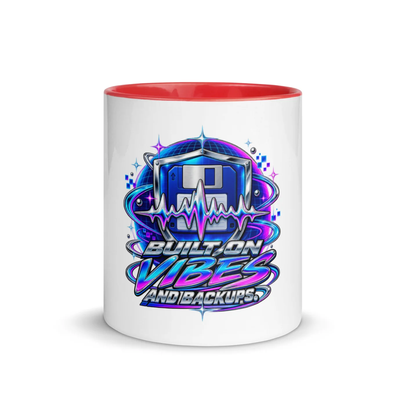 Built on Vibes and Backups - Funny AI Color-Inside Mug, Design A