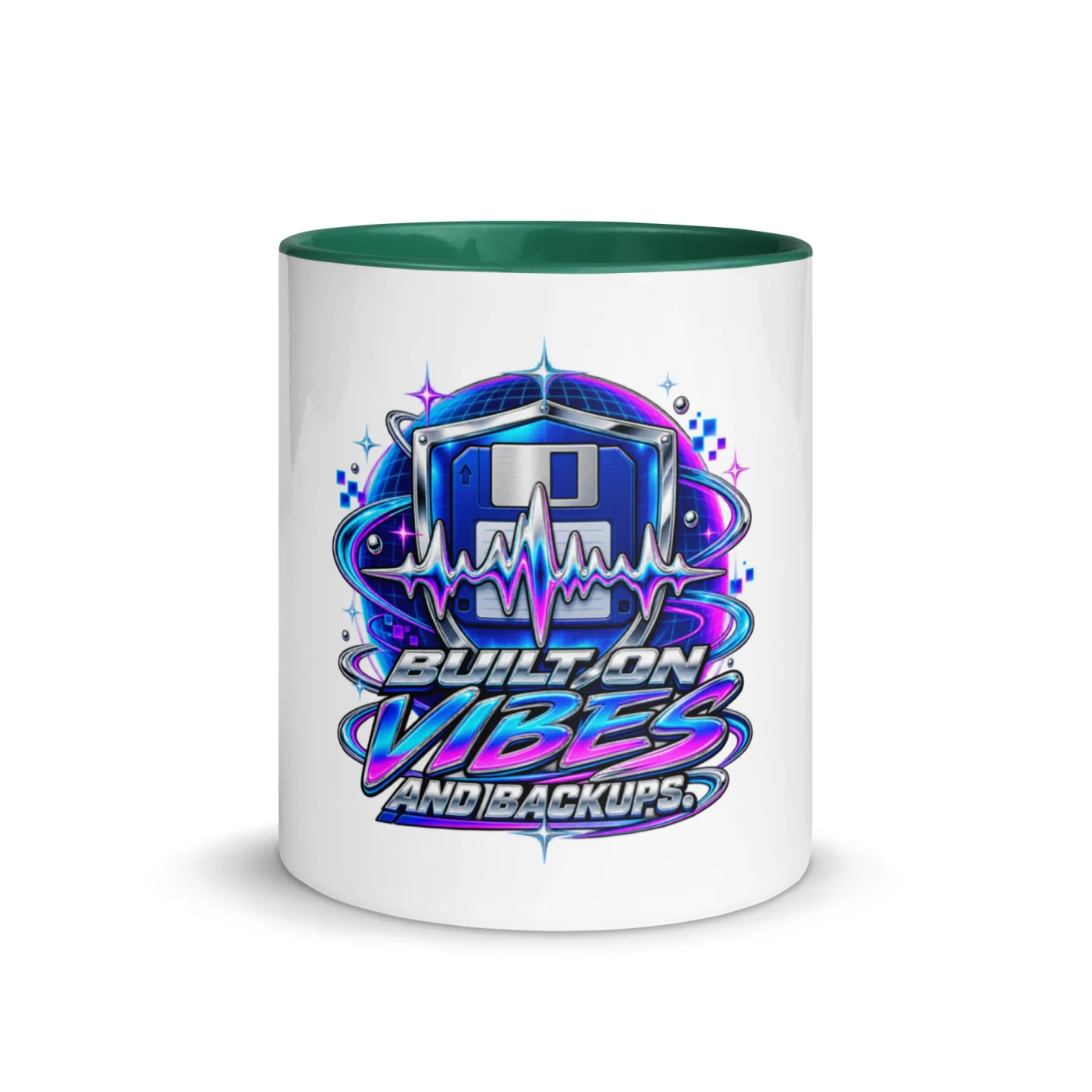 Built on Vibes and Backups - Funny AI Color-Inside Mug, Design A