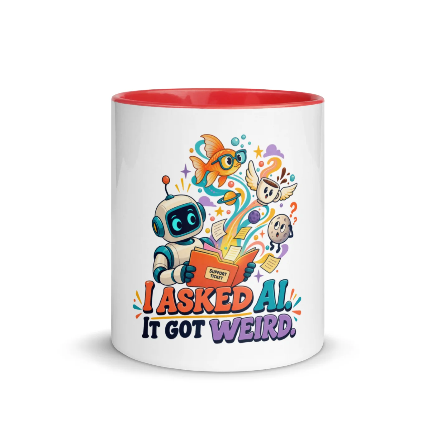 I Asked AI. It Got Weird. - Funny AI Color-Inside Mug, Design A