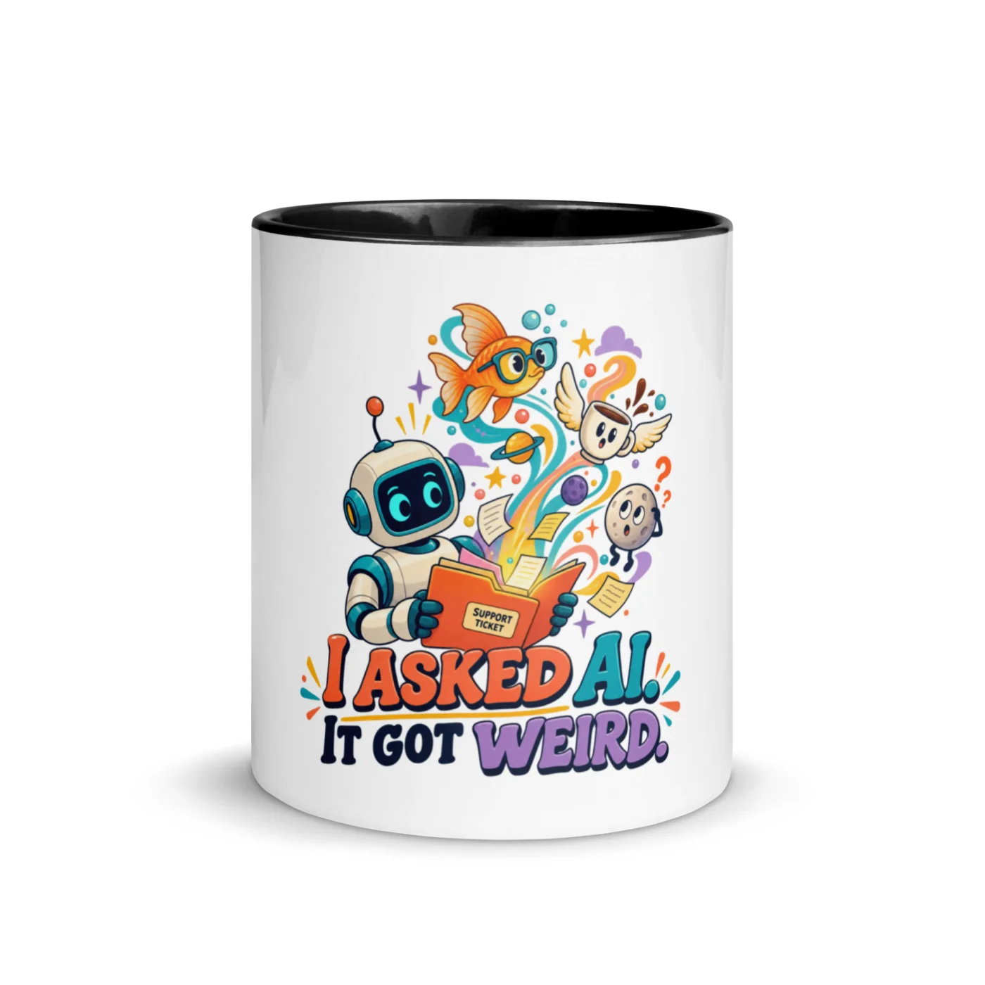 I Asked AI. It Got Weird. - Funny AI Color-Inside Mug, Design A