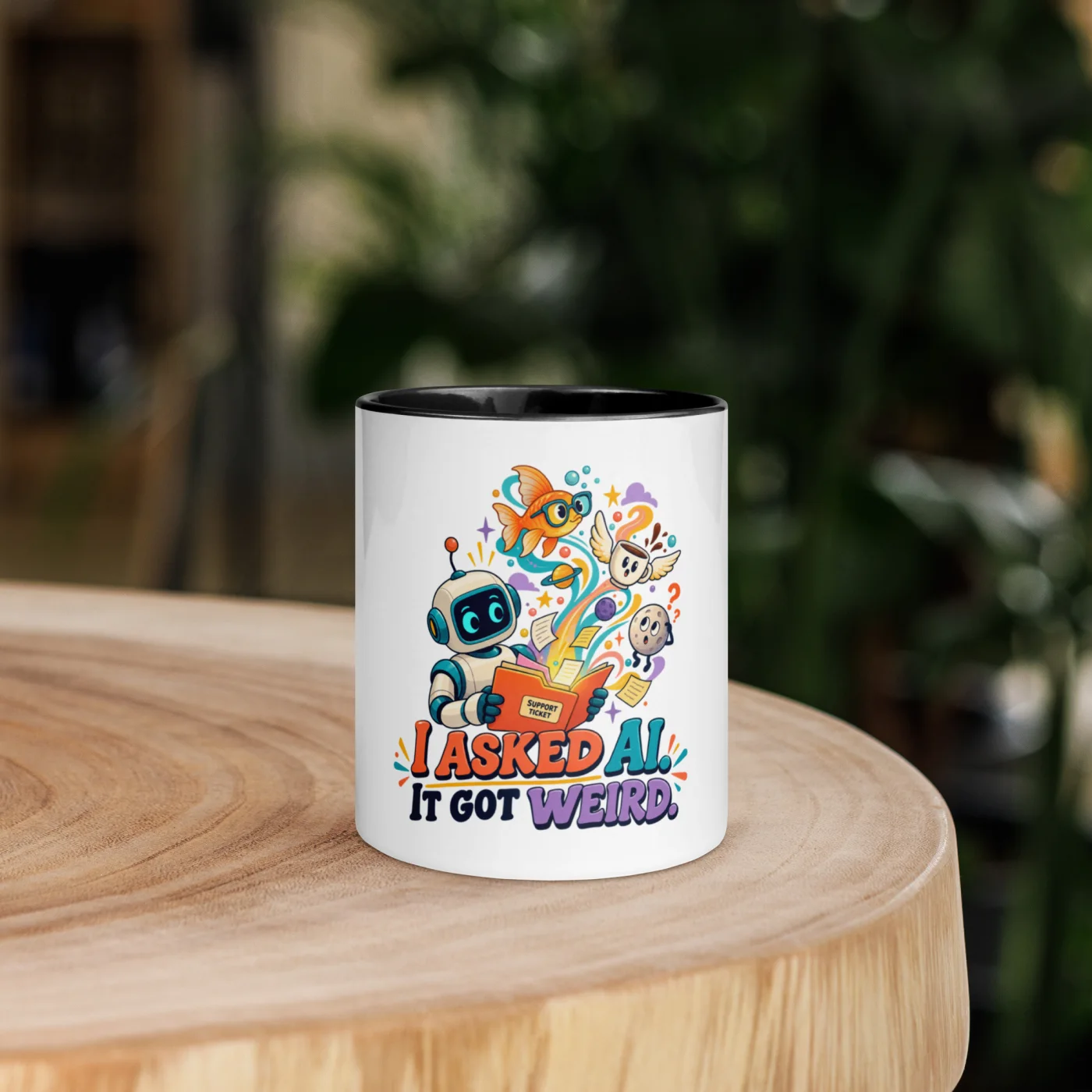 I Asked AI. It Got Weird. - Funny AI Color-Inside Mug, Design A