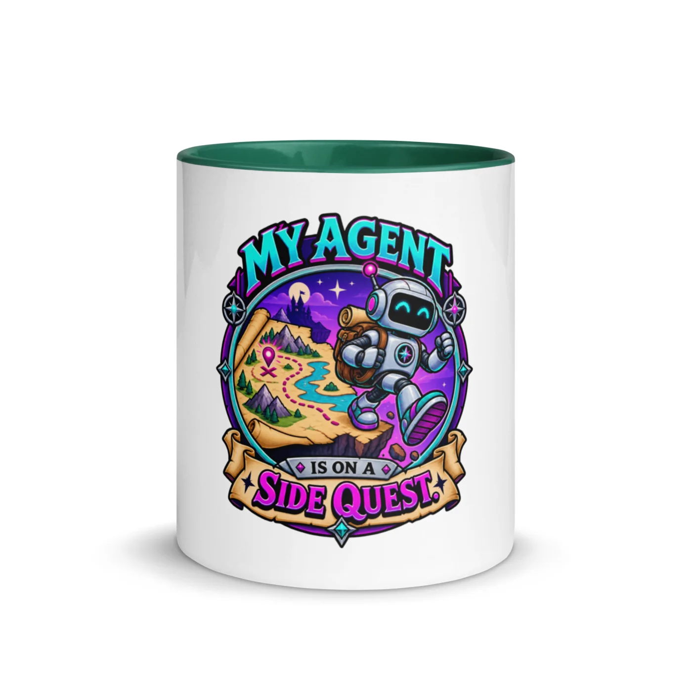 My Agent Is on a Side Quest - Funny AI Color-Inside Mug, Design B