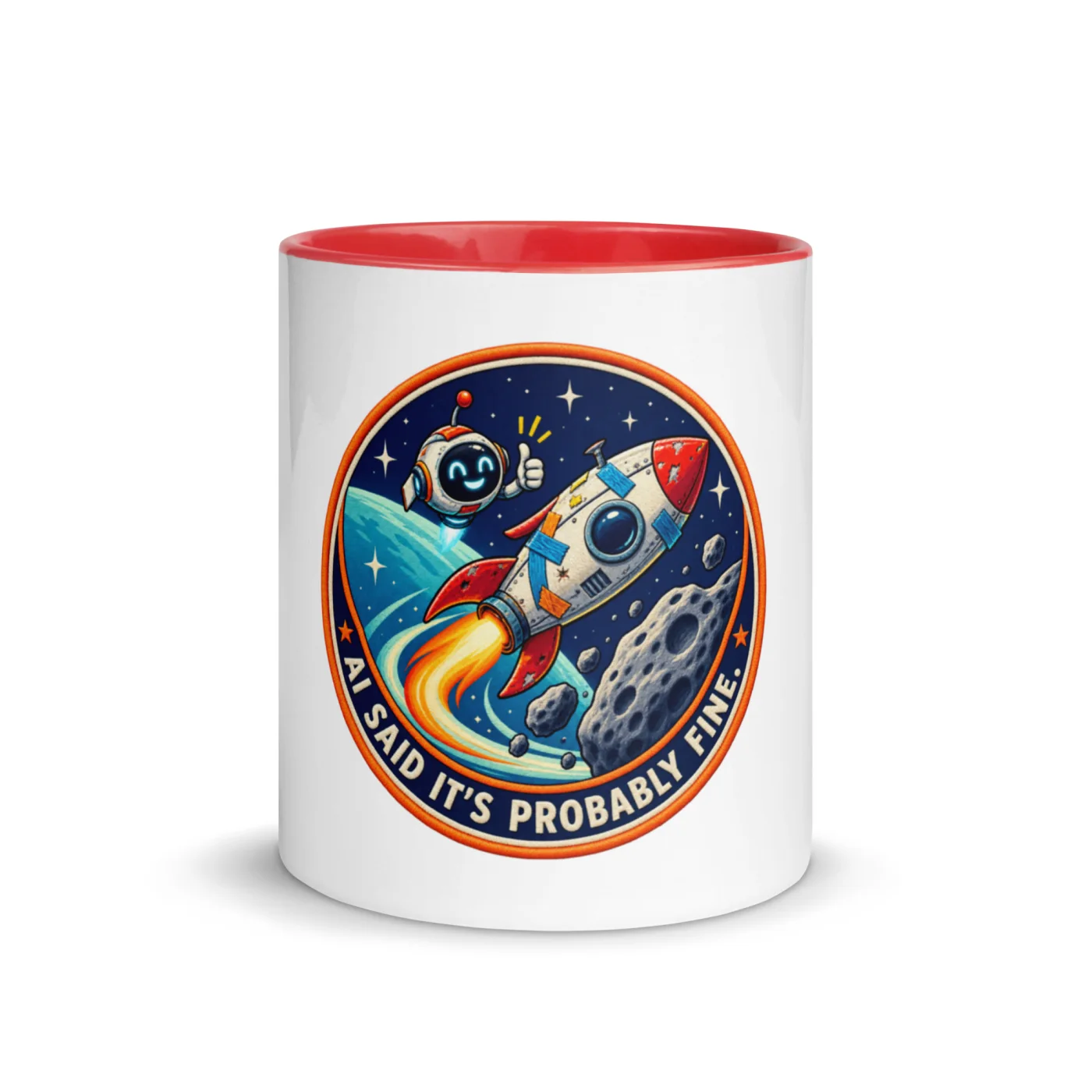 AI Said It's Probably Fine. - Funny AI Color-Inside Mug, Design B