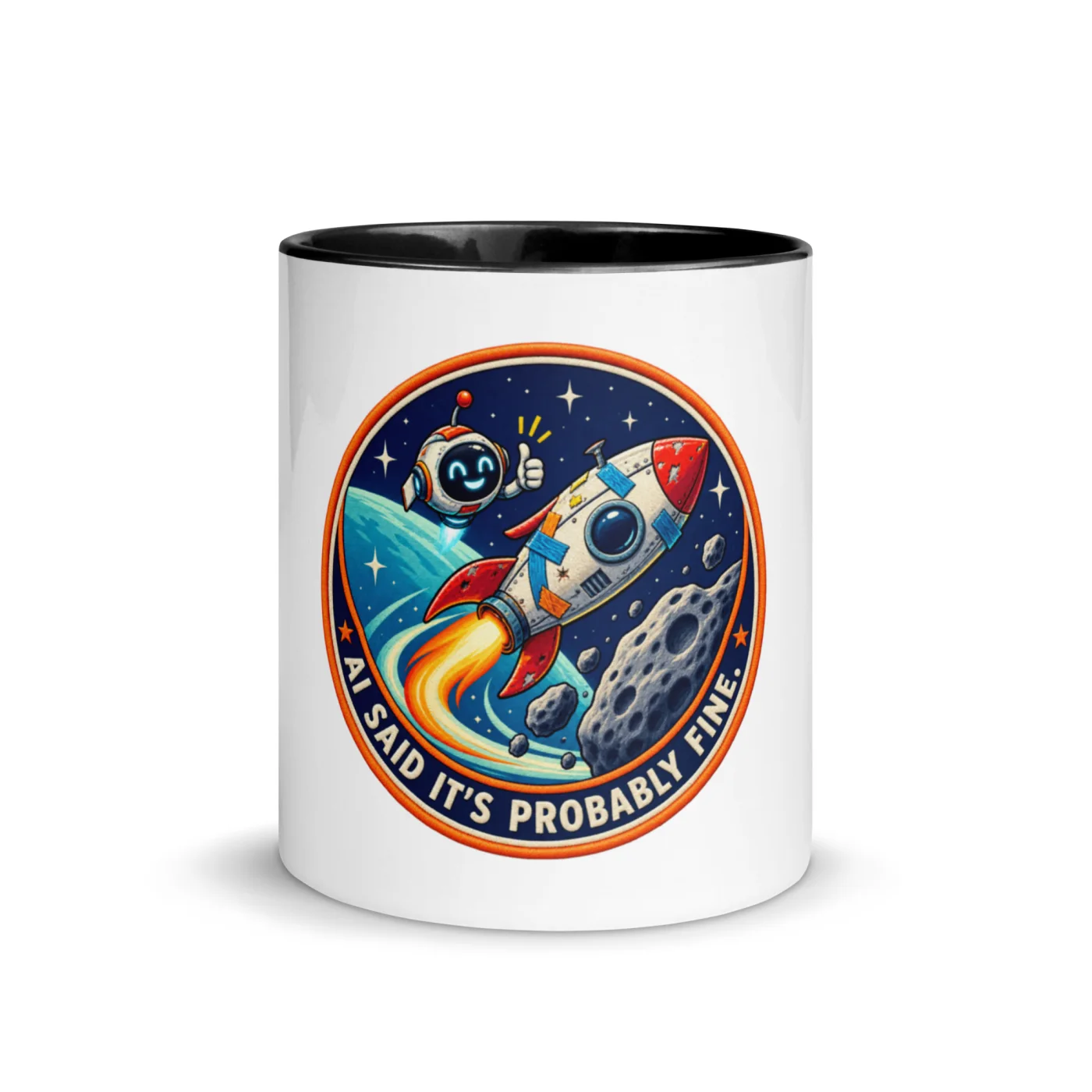 AI Said It's Probably Fine. - Funny AI Color-Inside Mug, Design B