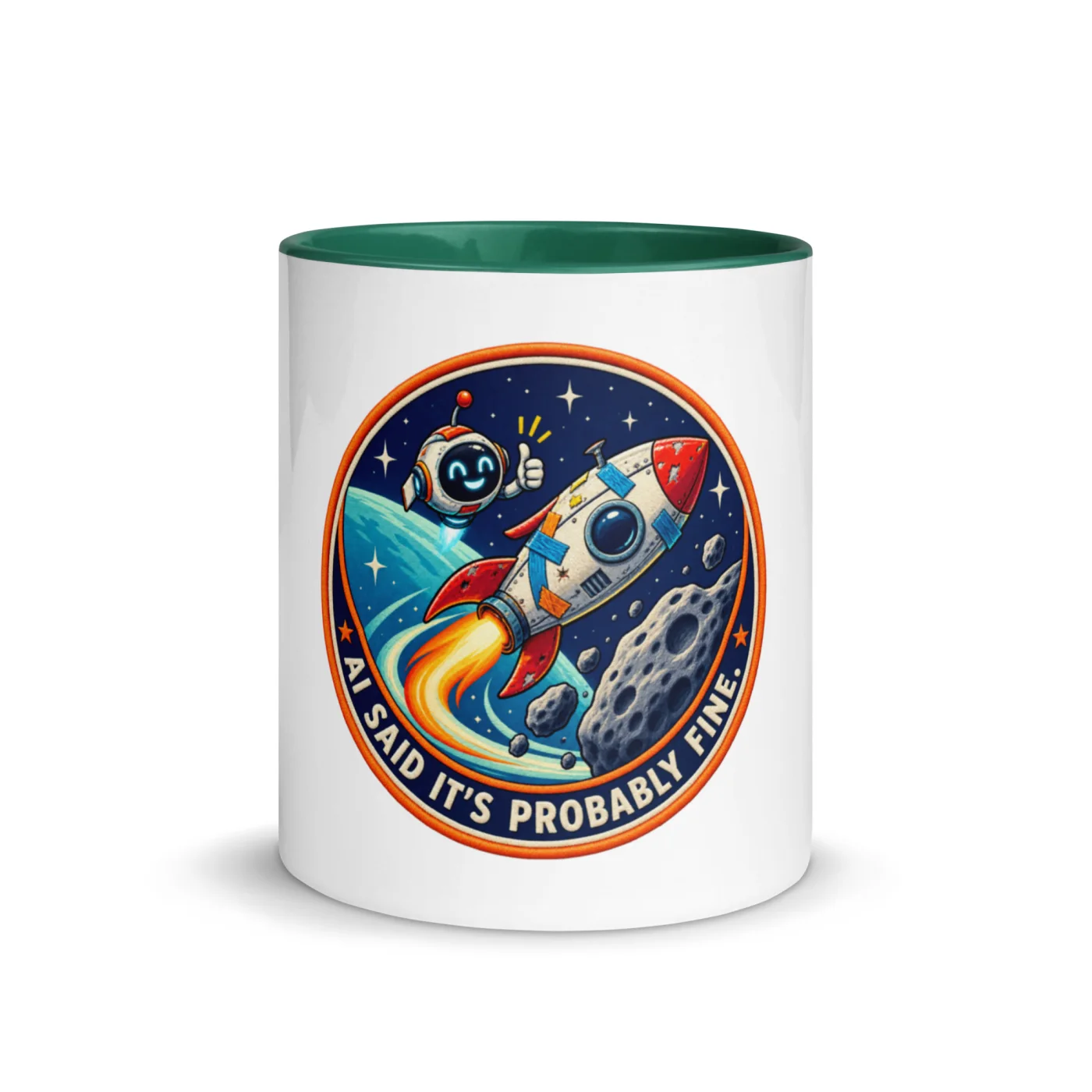AI Said It's Probably Fine. - Funny AI Color-Inside Mug, Design B