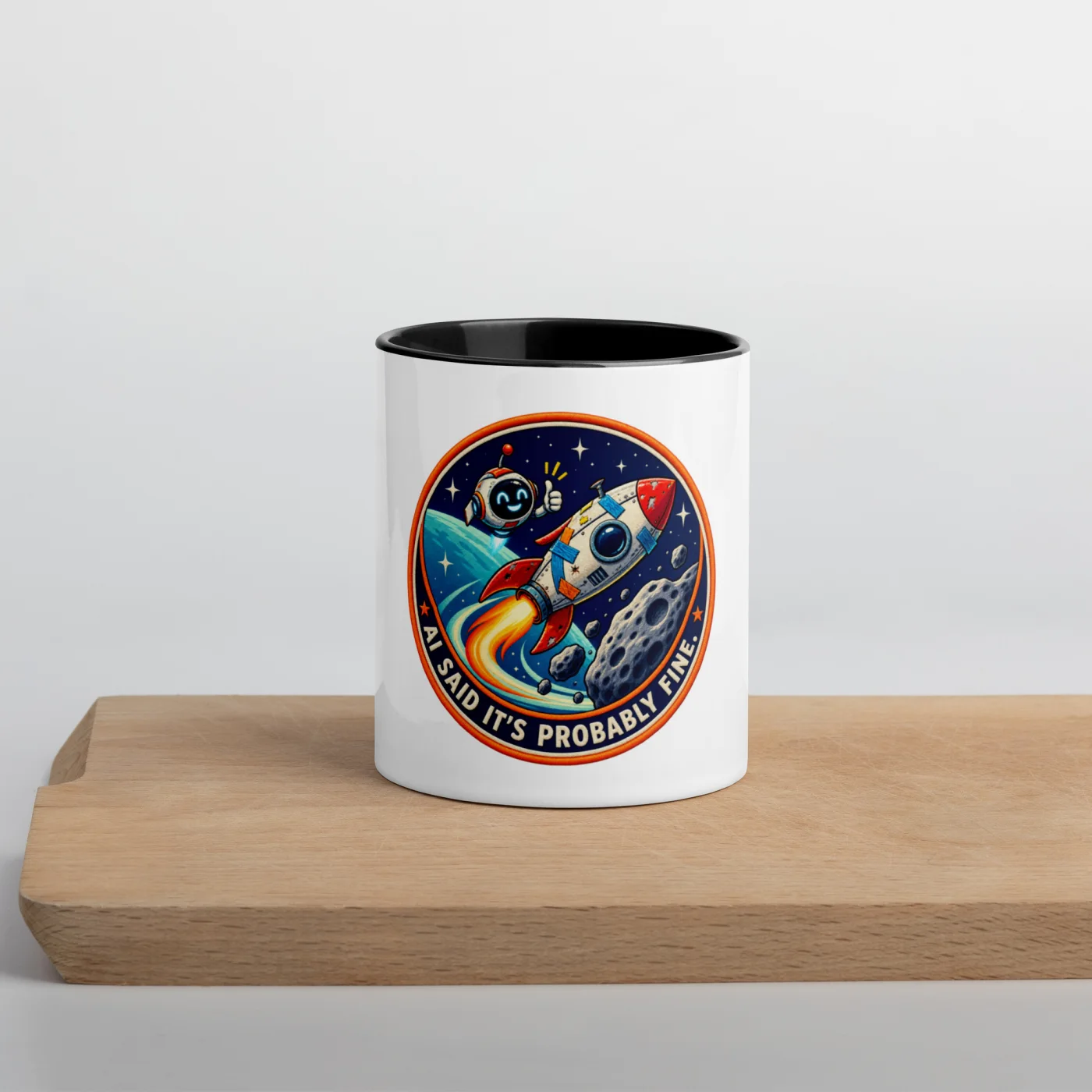 AI Said It's Probably Fine. - Funny AI Color-Inside Mug, Design B