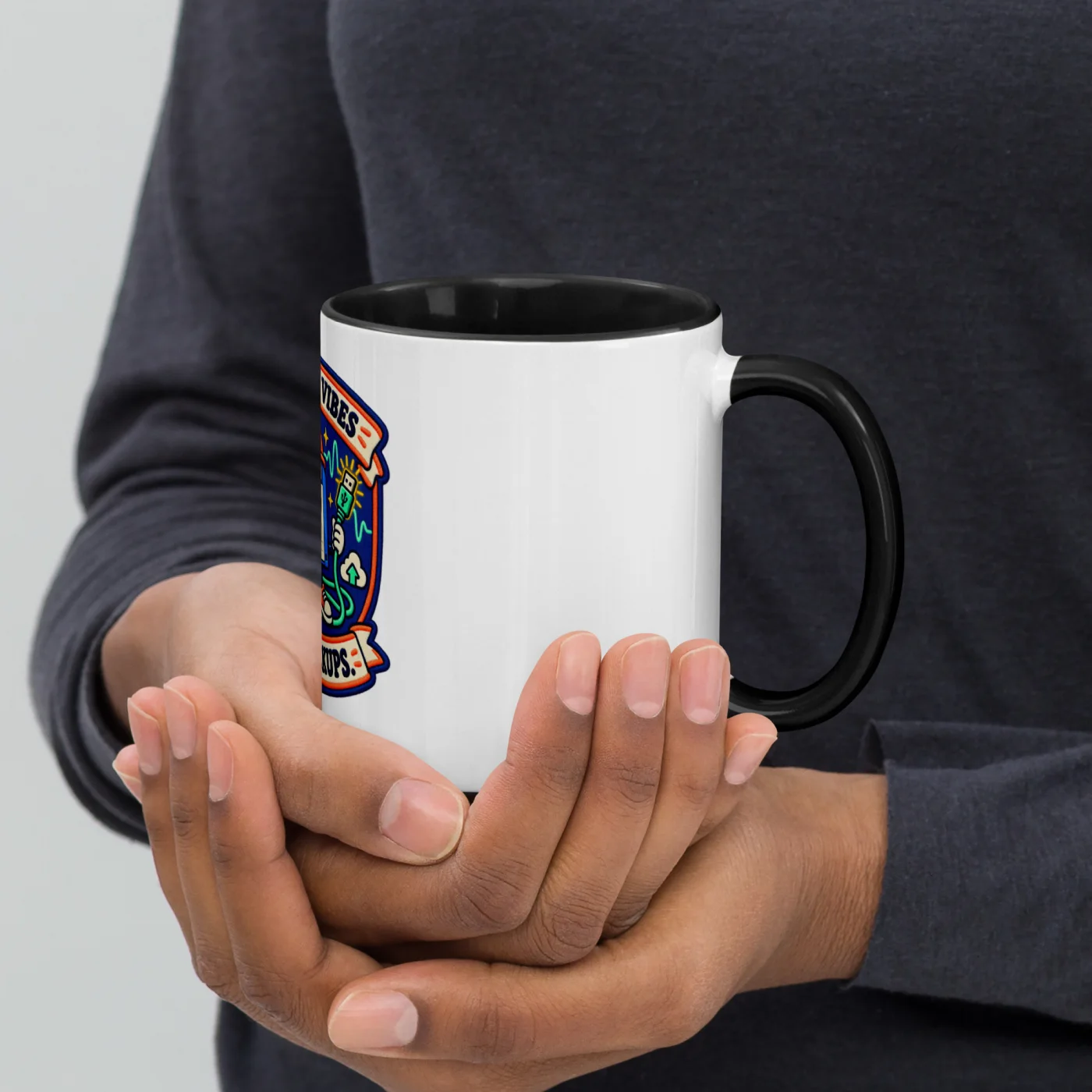 Built on Vibes and Backups - Funny AI Color-Inside Mug, Design B