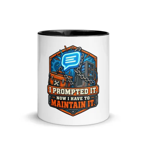 I Prompted It. Now I Have to Maintain It. - Funny AI Color-Inside Mug, Design A - 11 oz - Black