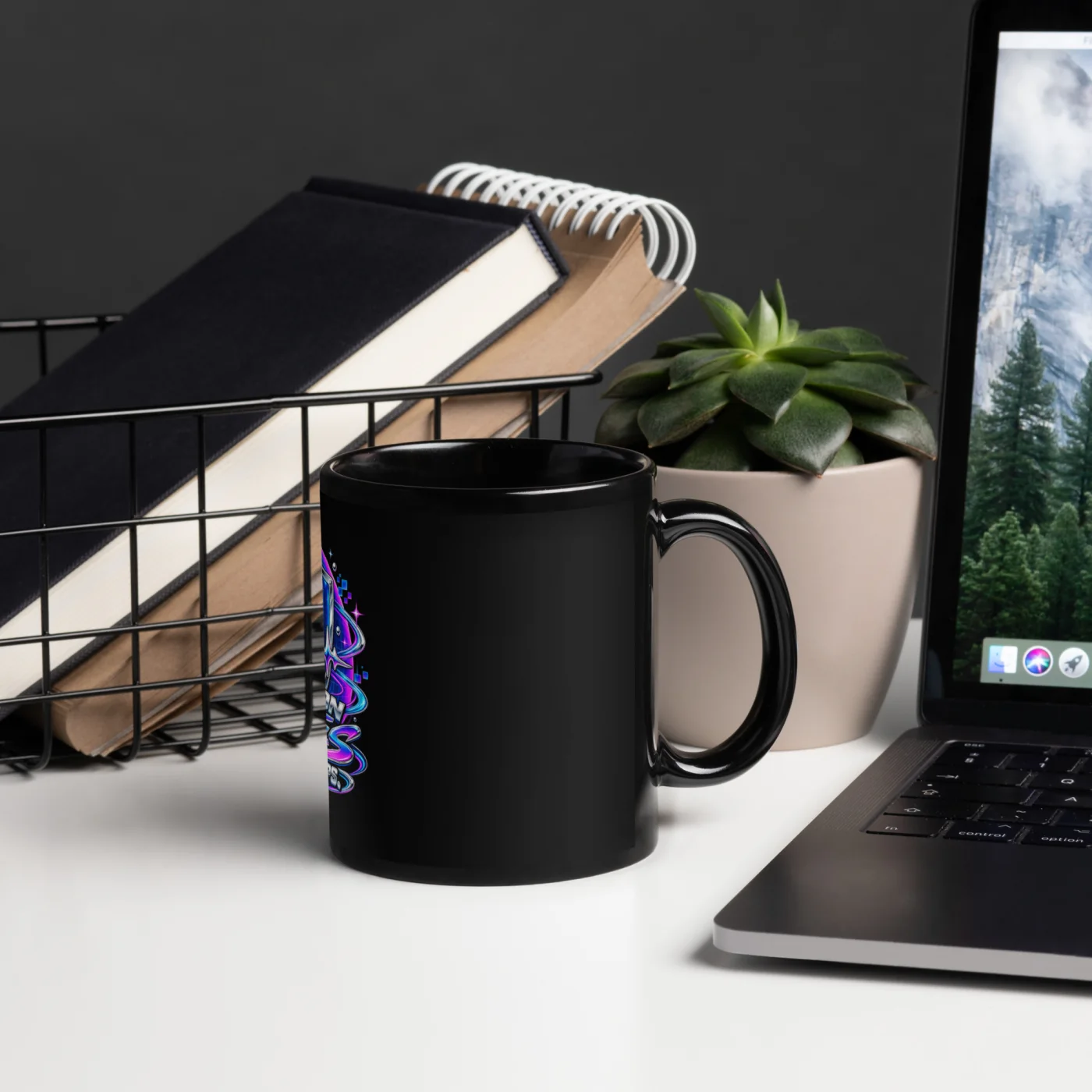 Built on Vibes and Backups - Funny AI Black Glossy Mug, Design A