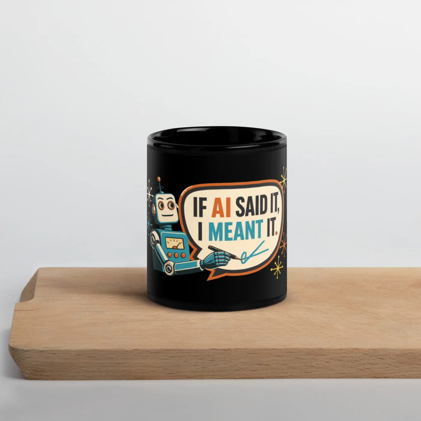 My Agent Is on a Side Quest - Funny AI Black Glossy Mug, Design A