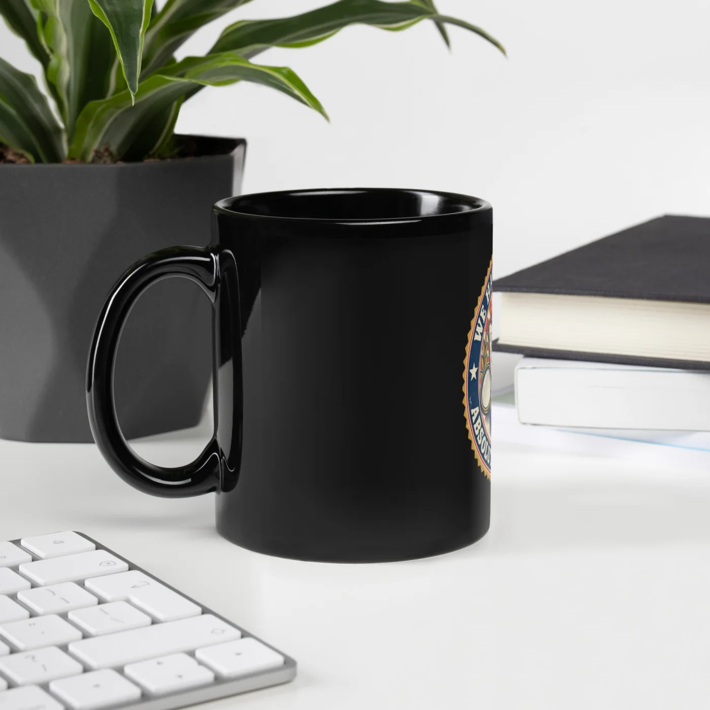 We Have Verified Absolutely Nothing. - Funny AI Black Glossy Mug, Design A