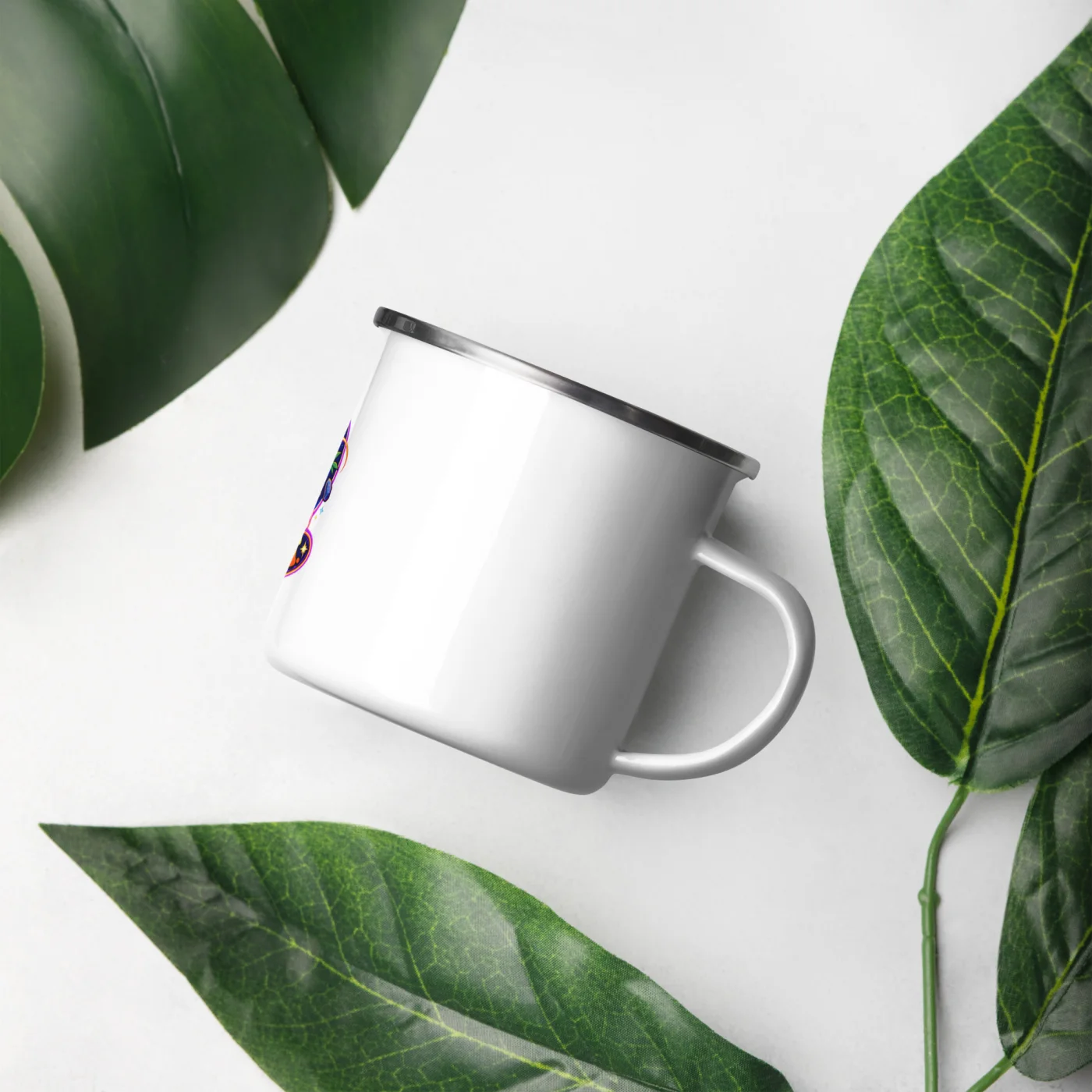 AI Made Me Do It. - Funny AI Enamel Camp Mug, Design B