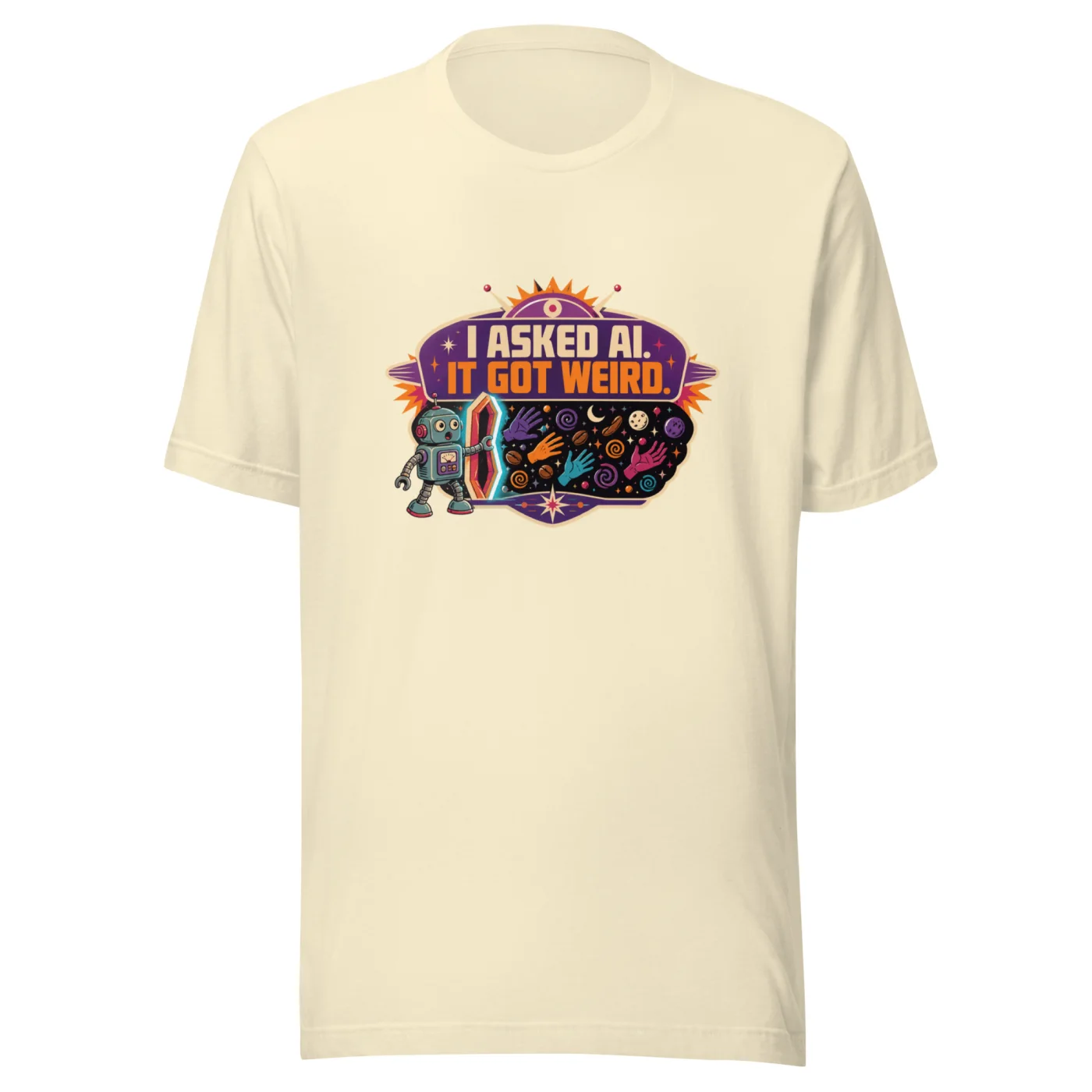 Funny AI T-Shirt, Retro Robot: I Asked AI. It Got Weird.