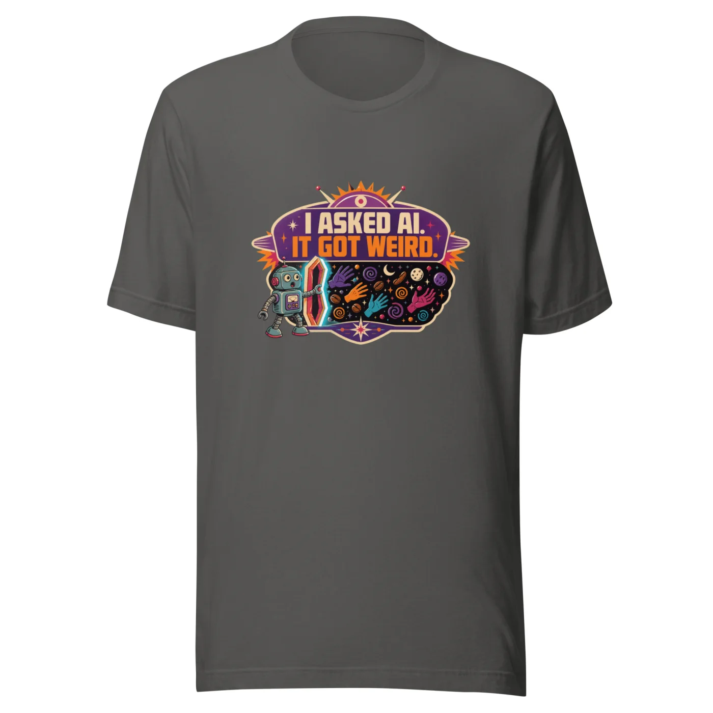 Funny AI T-Shirt, Retro Robot: I Asked AI. It Got Weird.