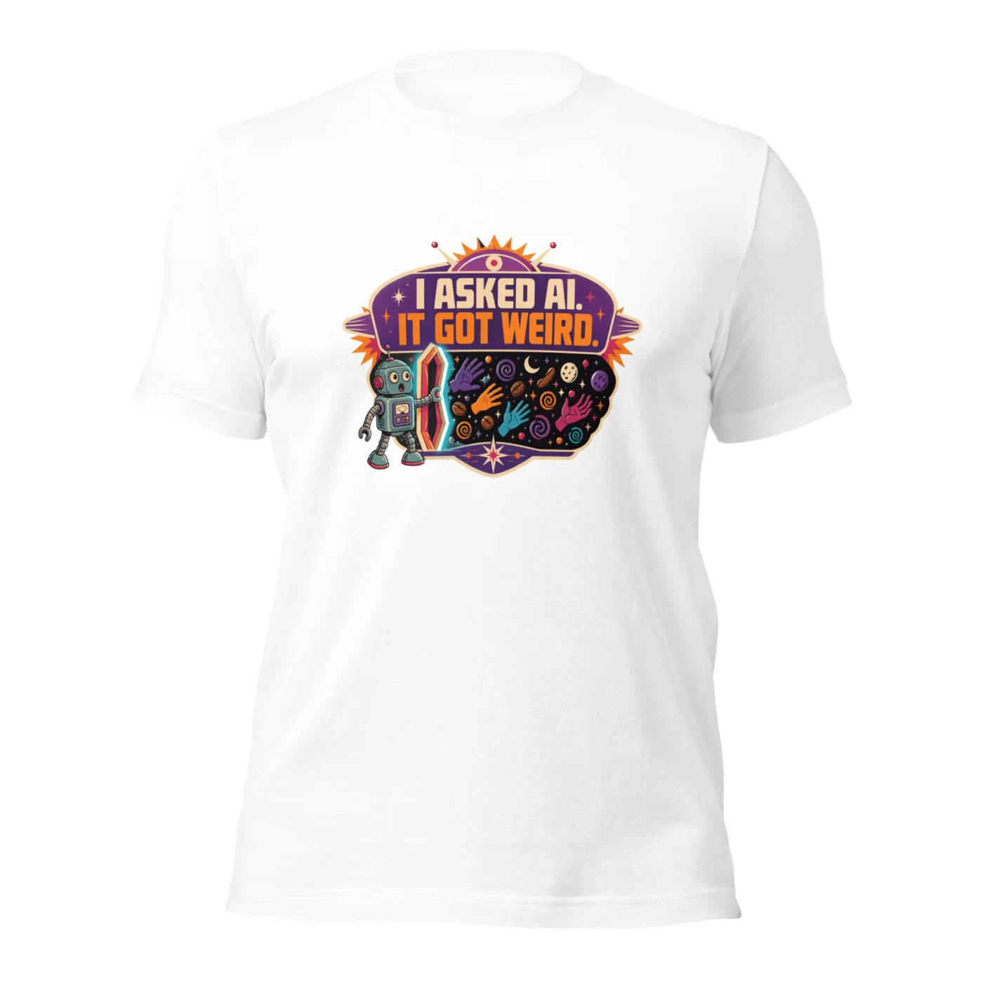 Funny AI T-Shirt, Retro Robot: I Asked AI. It Got Weird.
