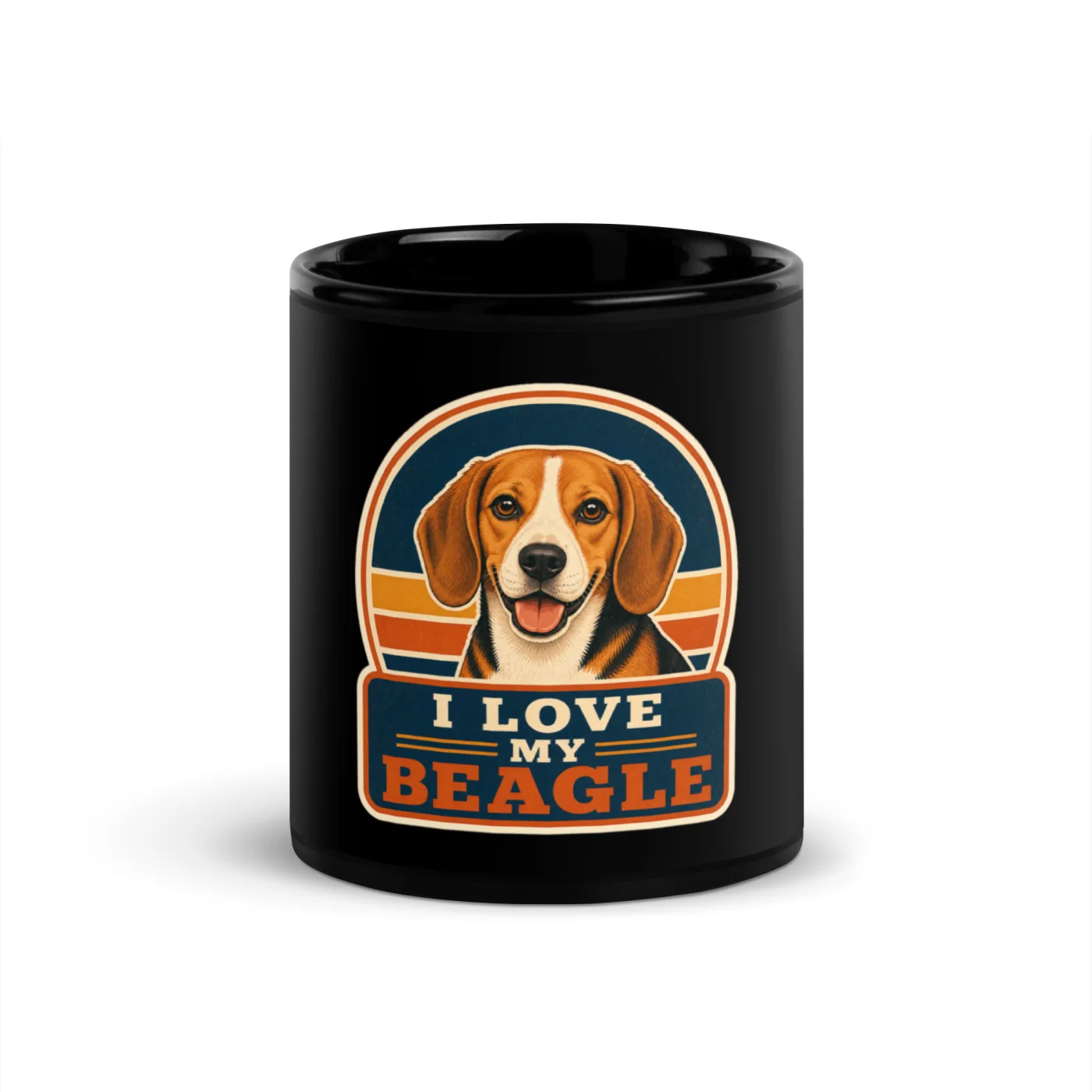 Black Coffee Mug, Beagle Gift: I Love My Beagle